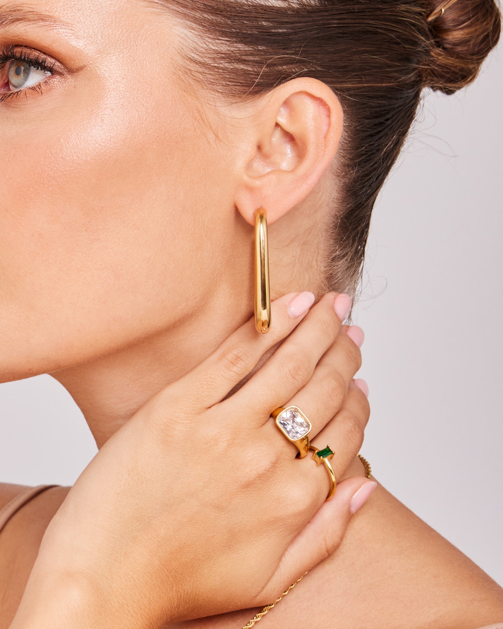 Aurora Square Cubic Zirconia Signet Ring | Zoe Olivia Jewellery Australia