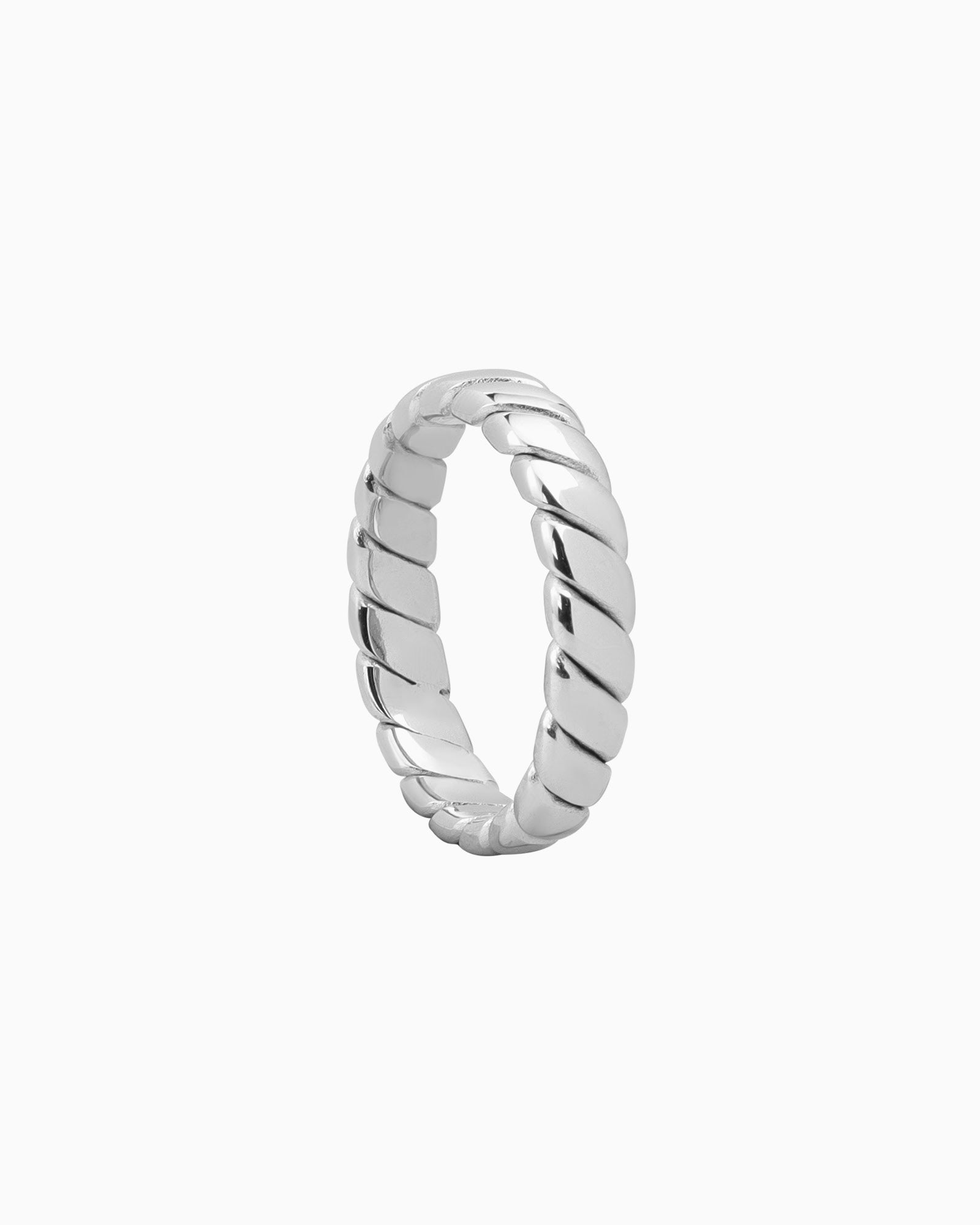 Silver Cubic Zirconia Dome & Texture Ring Set