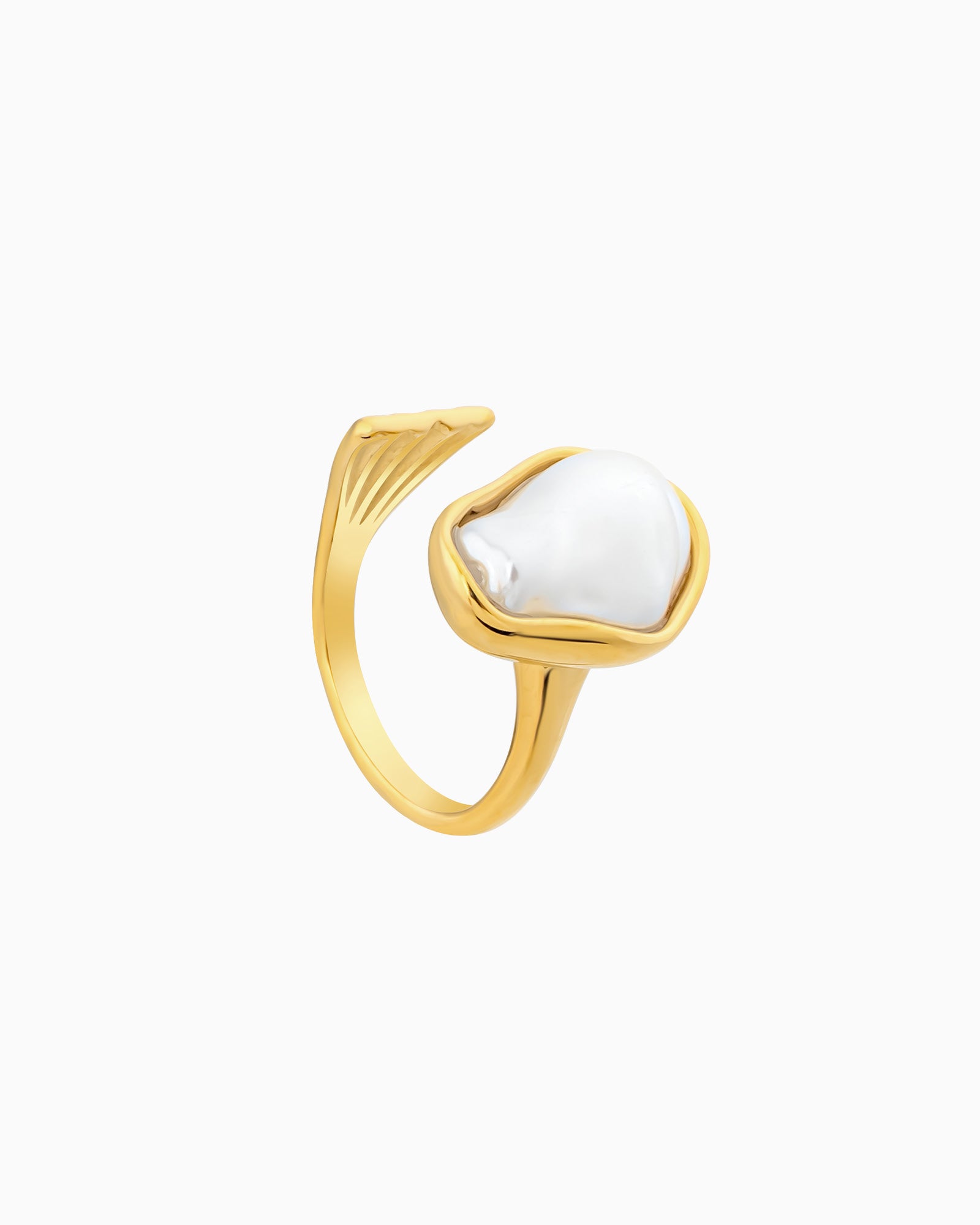 Luna Irregular Shaped Pearl Adjustable Ring | Zoe Olivia Jewellery Australia