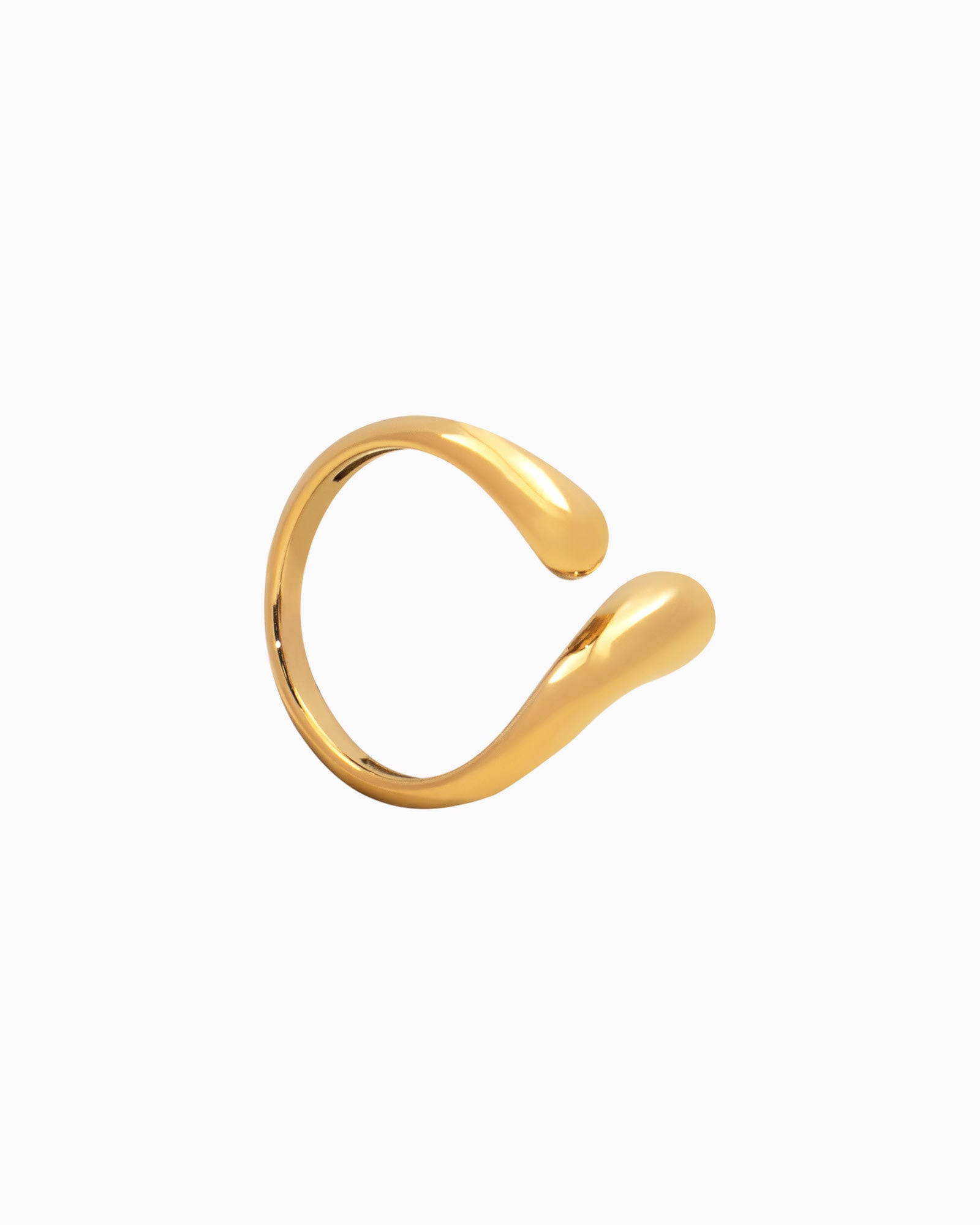 Solara Organic Wave Adjustable Ring in Gold | Zoe Olivia Jewellery Australia