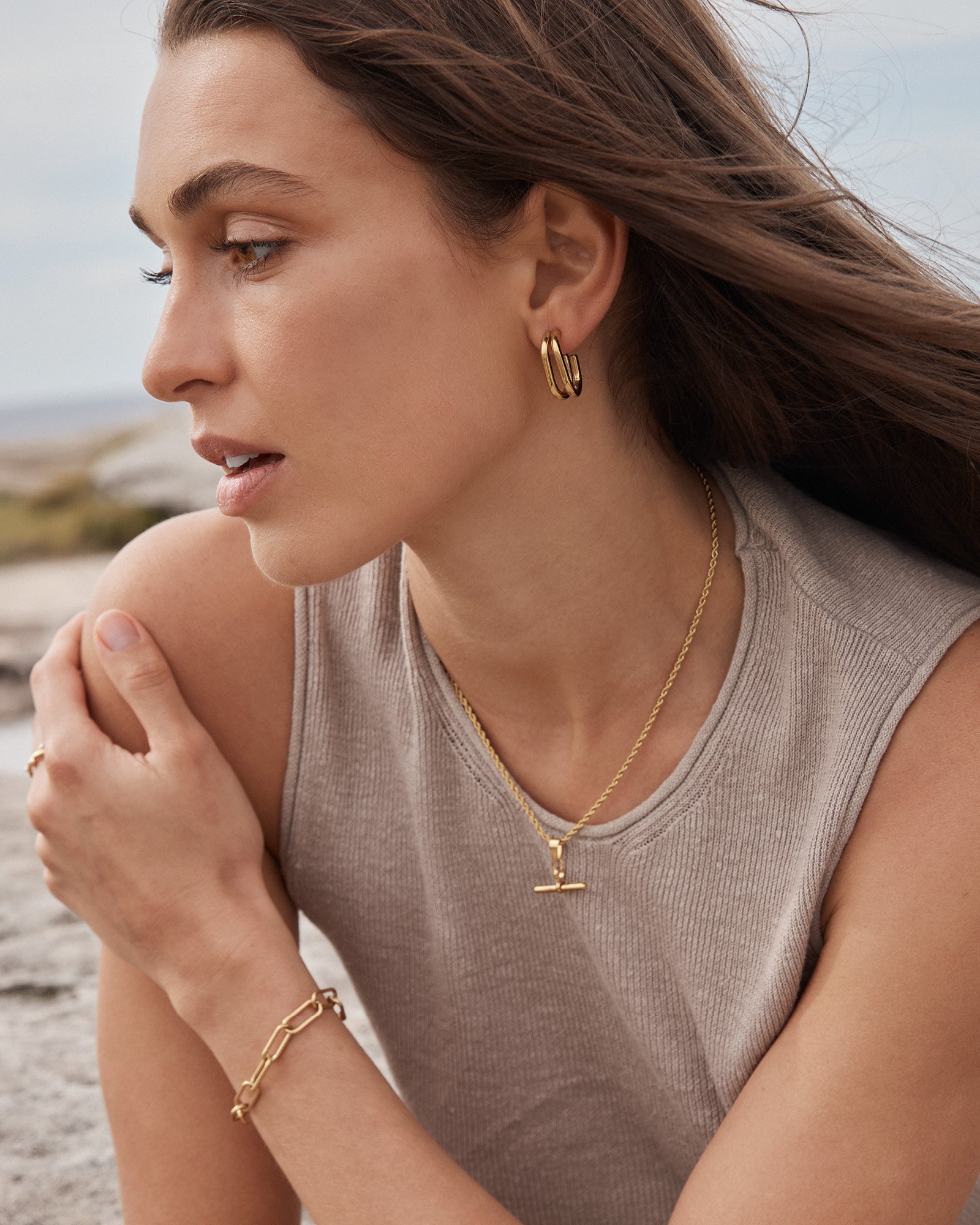 Drift Twisted Chain FOB Necklace β Zoe Olivia