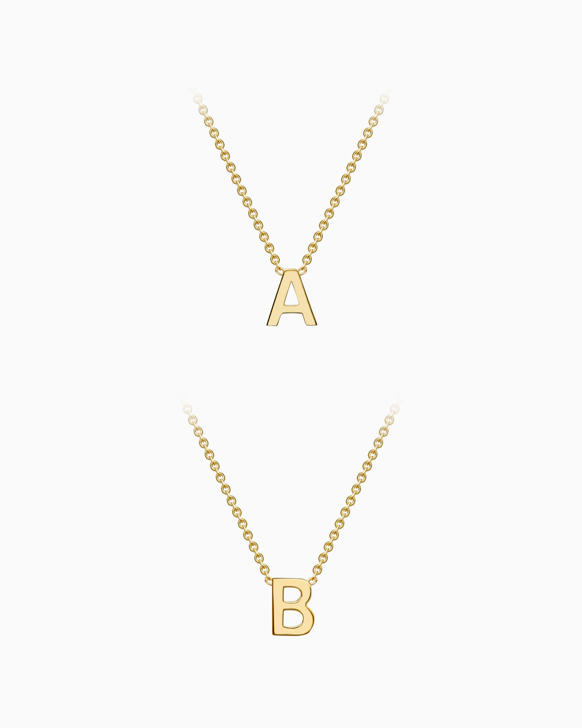 9K Gold Initial Necklace Set