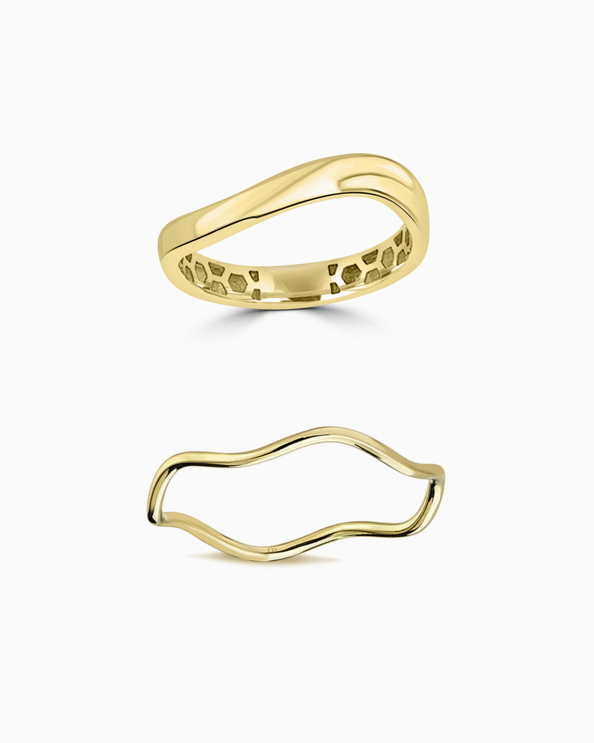 9K Gold Ring Stack Set