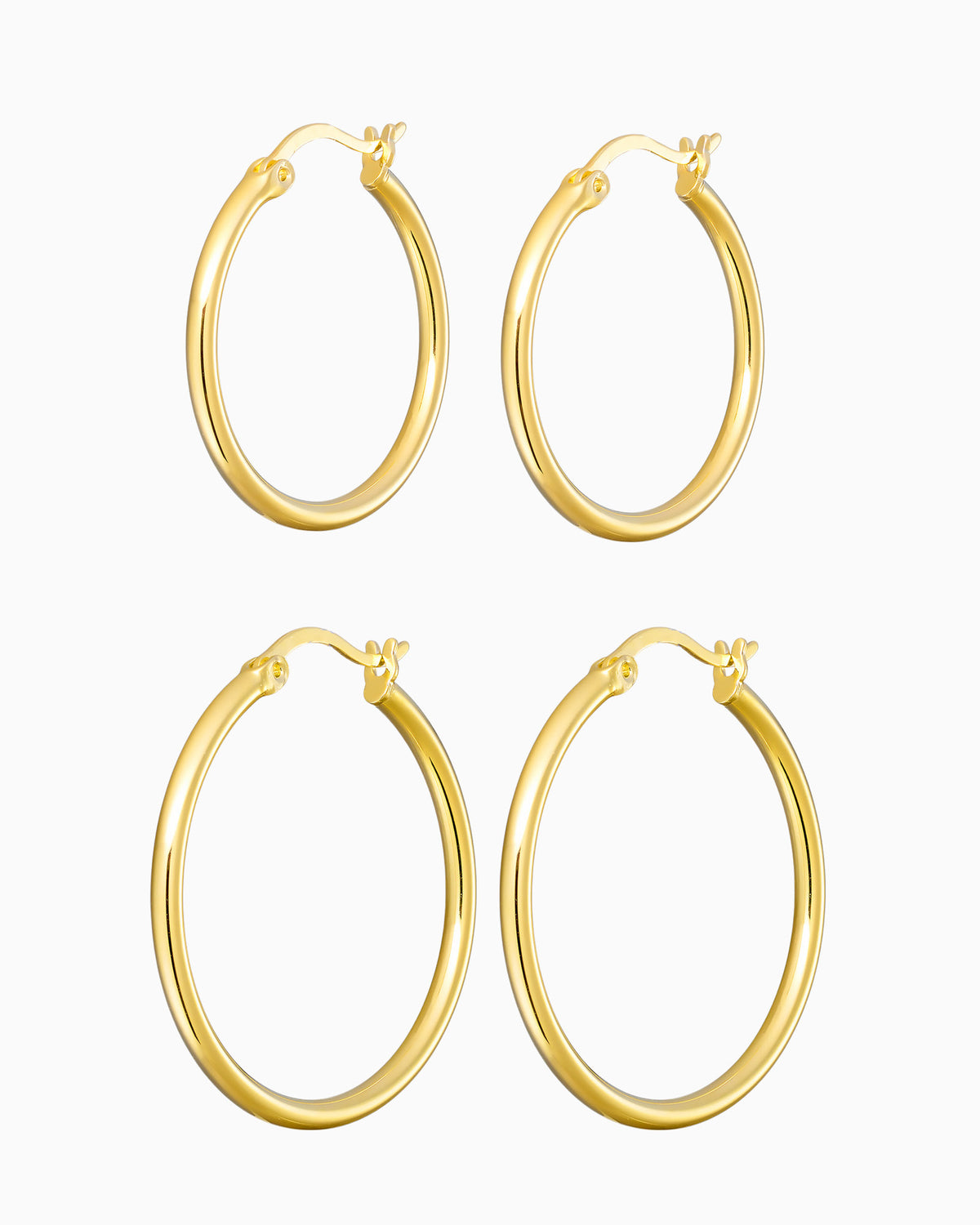 Gold Vermeil Large Hoops Duo Set