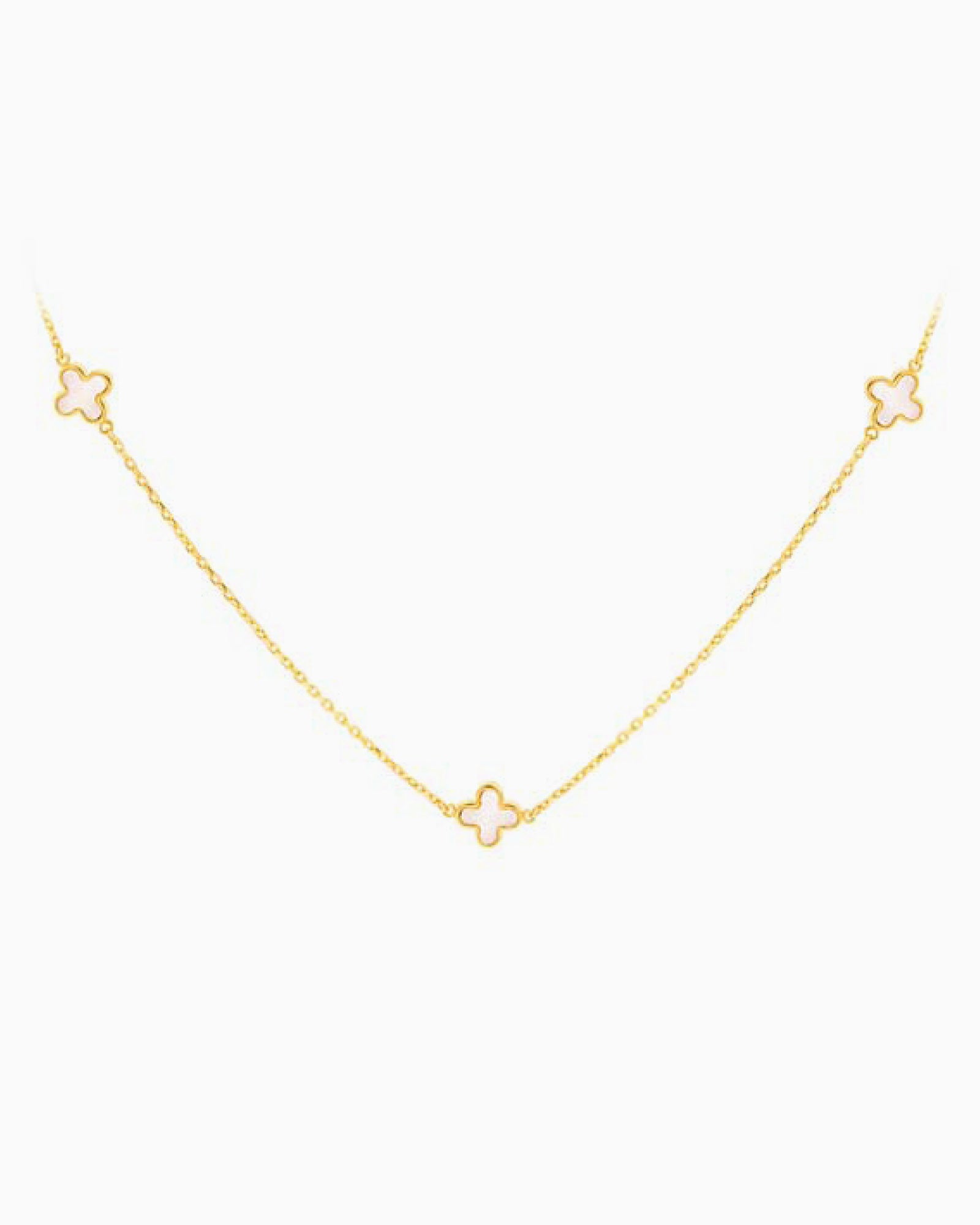 Alina 9K Gold Mother of Pearl Petal Necklace