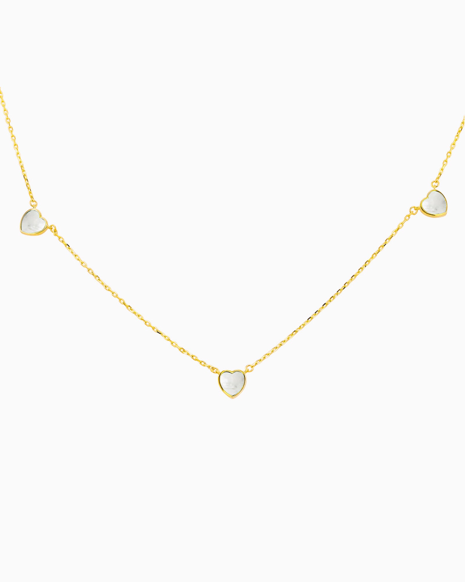 Linea 9K Gold Mother Of Pearl Heart Necklace