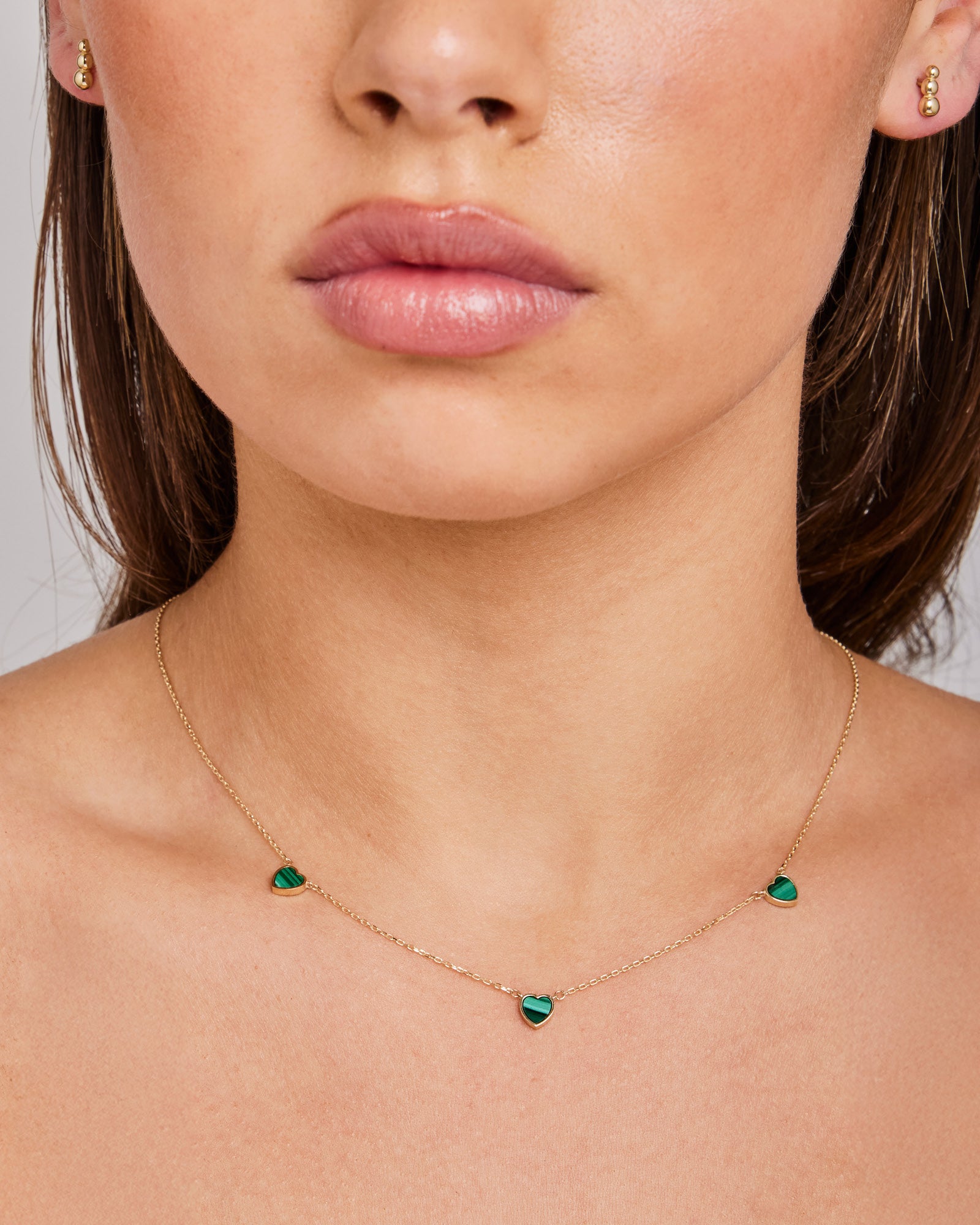 Linea 9K Gold Malachite Heart Necklace