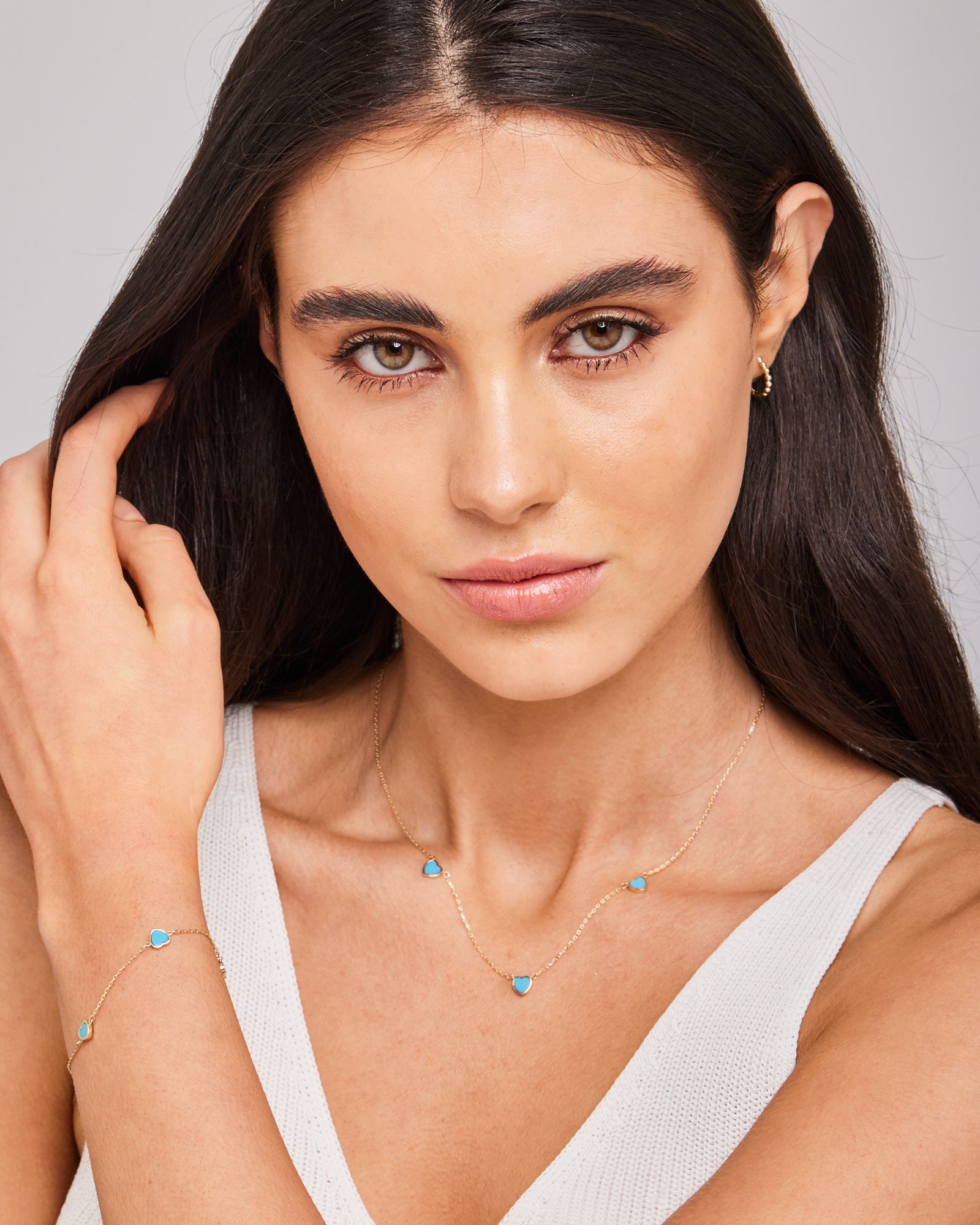 Linea 9K Gold Turquoise Heart Bracelet
