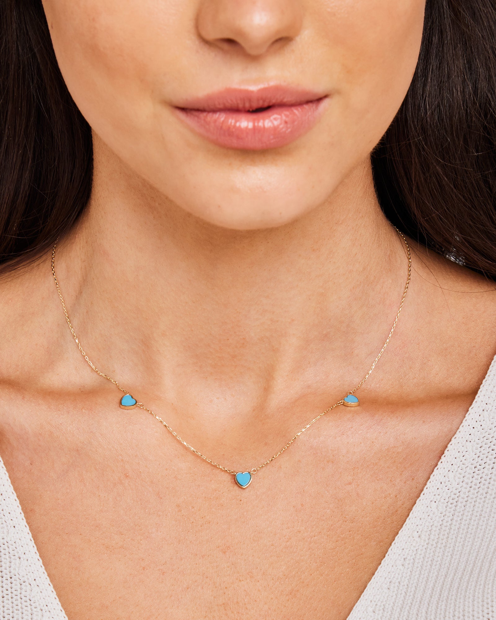 Linea 9K Gold Turquoise Heart Necklace