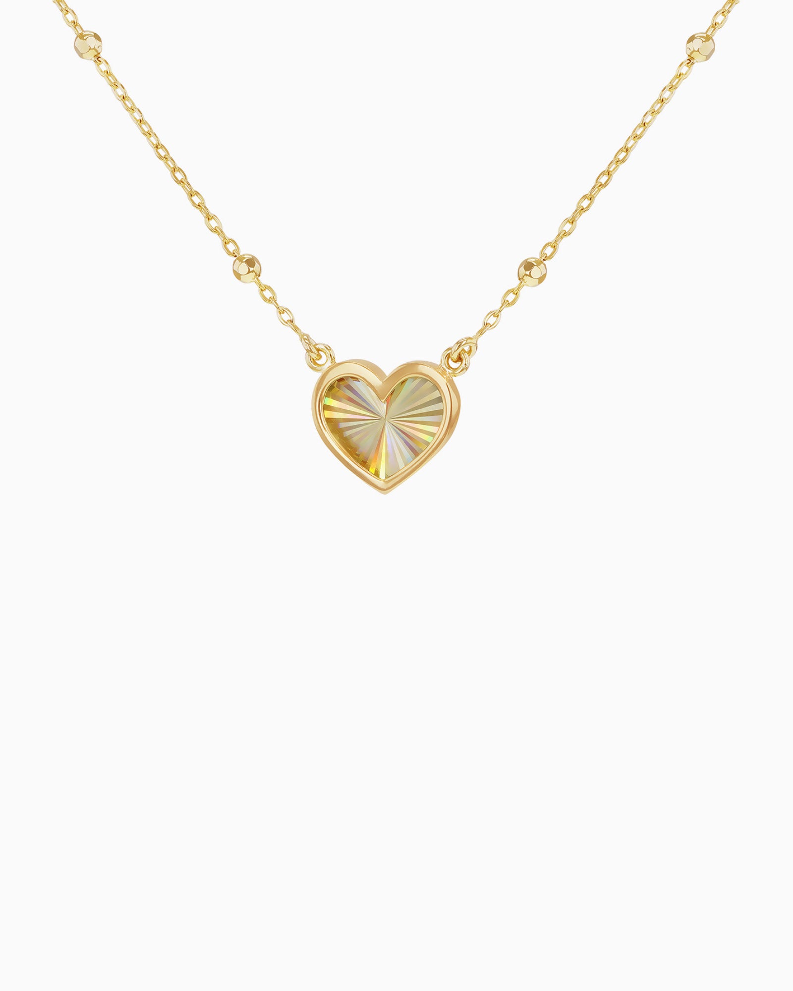Linea 9K Gold Rainbow Heart Necklace