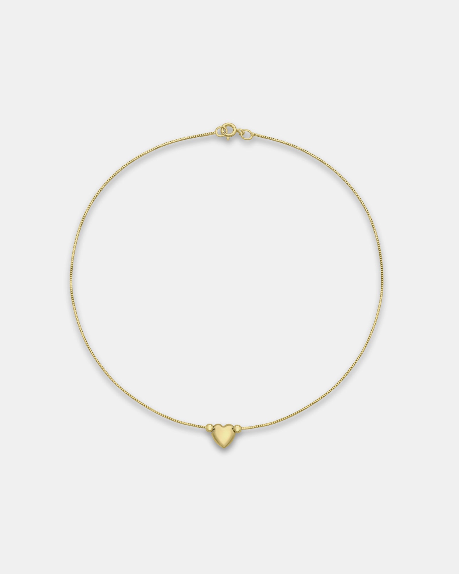 Essentials 9K Gold Heart Box Chain Anklet | Zoe Olivia Jewellery Australia