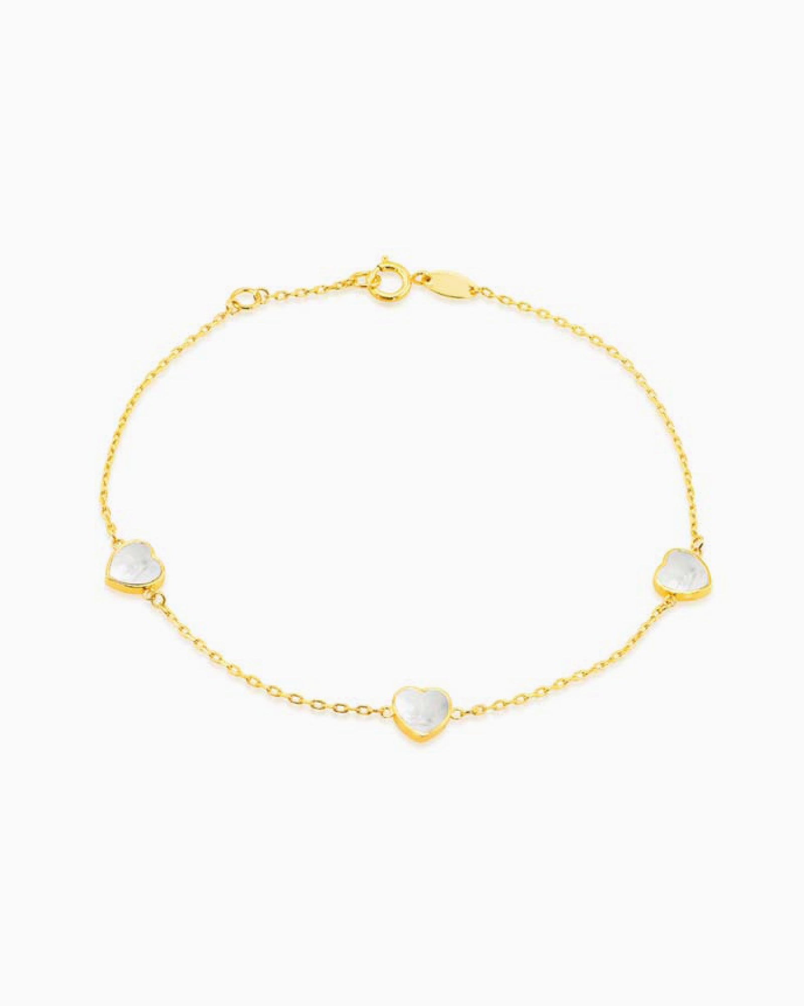 Linea 9K Gold Mother of Pearl Heart Bracelet