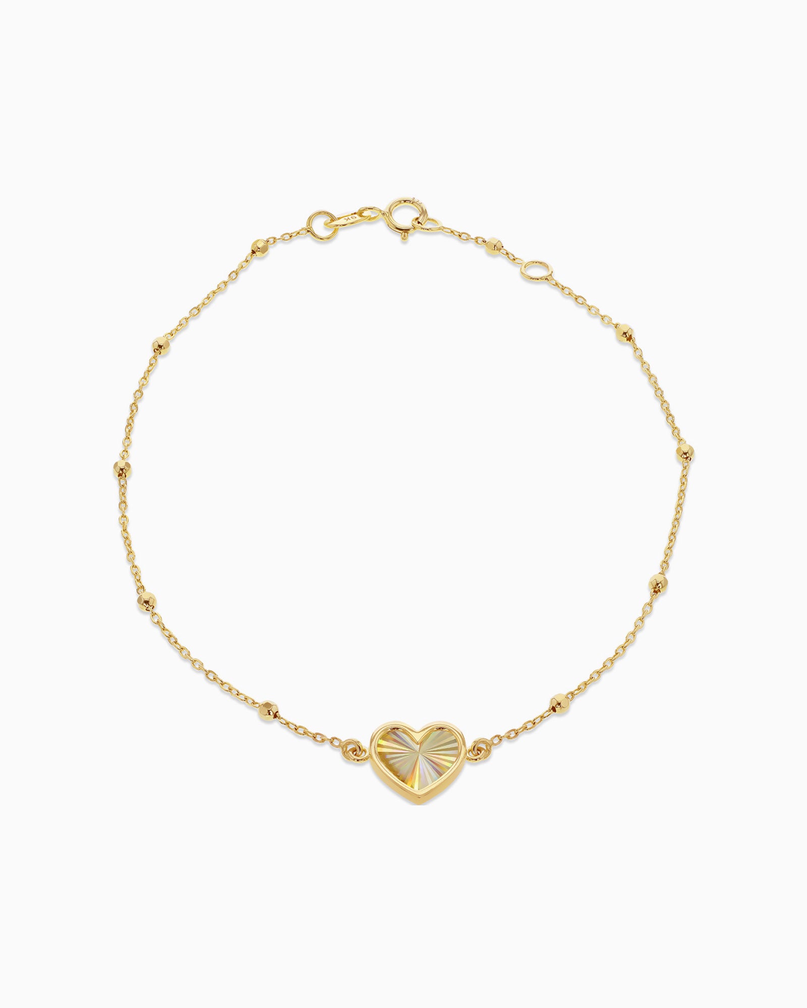 Linea 9K Gold Rainbow Heart Bracelet