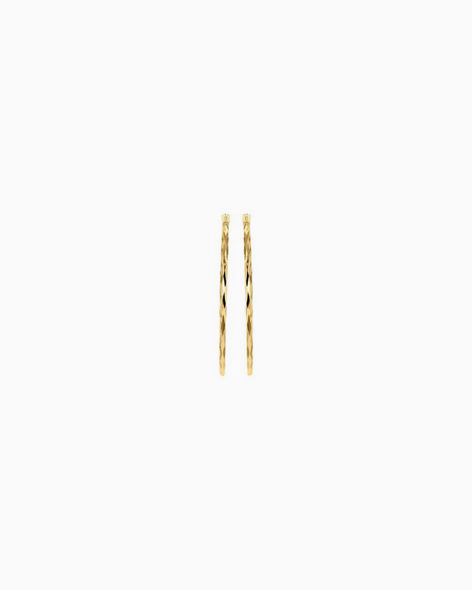 Essentials 9K Gold 28mm Diamond Cut Hoop Earrings