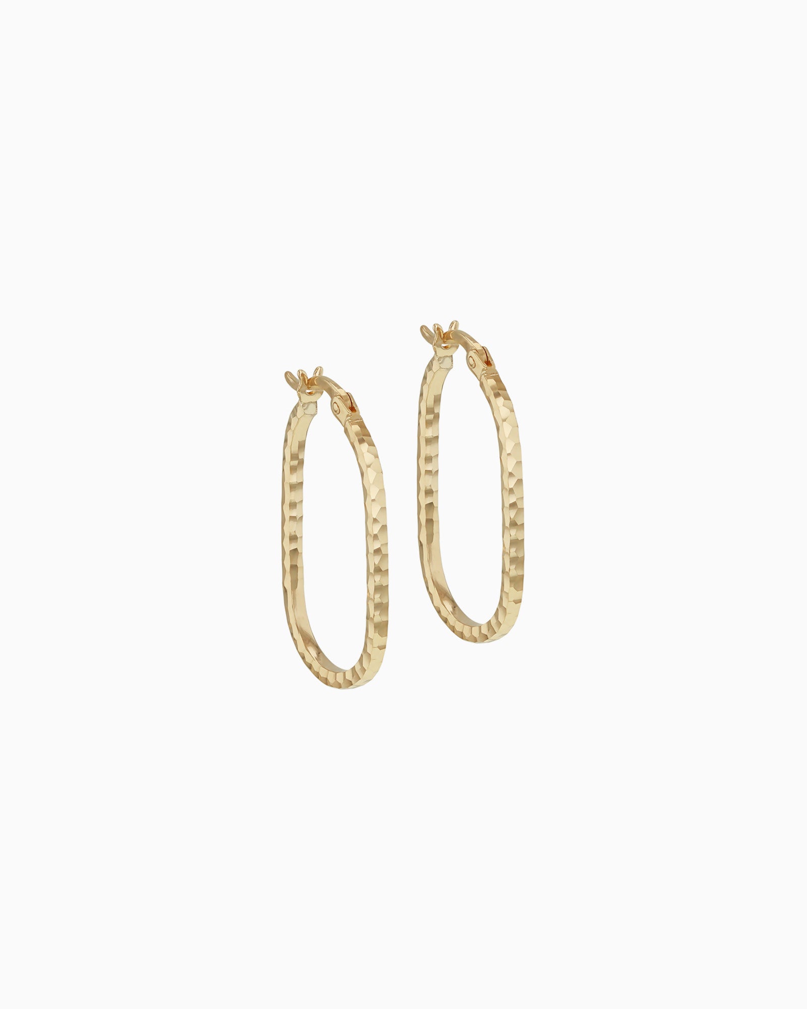 Essentials 9K Gold Diamond Cut Medium Huggie Earrings