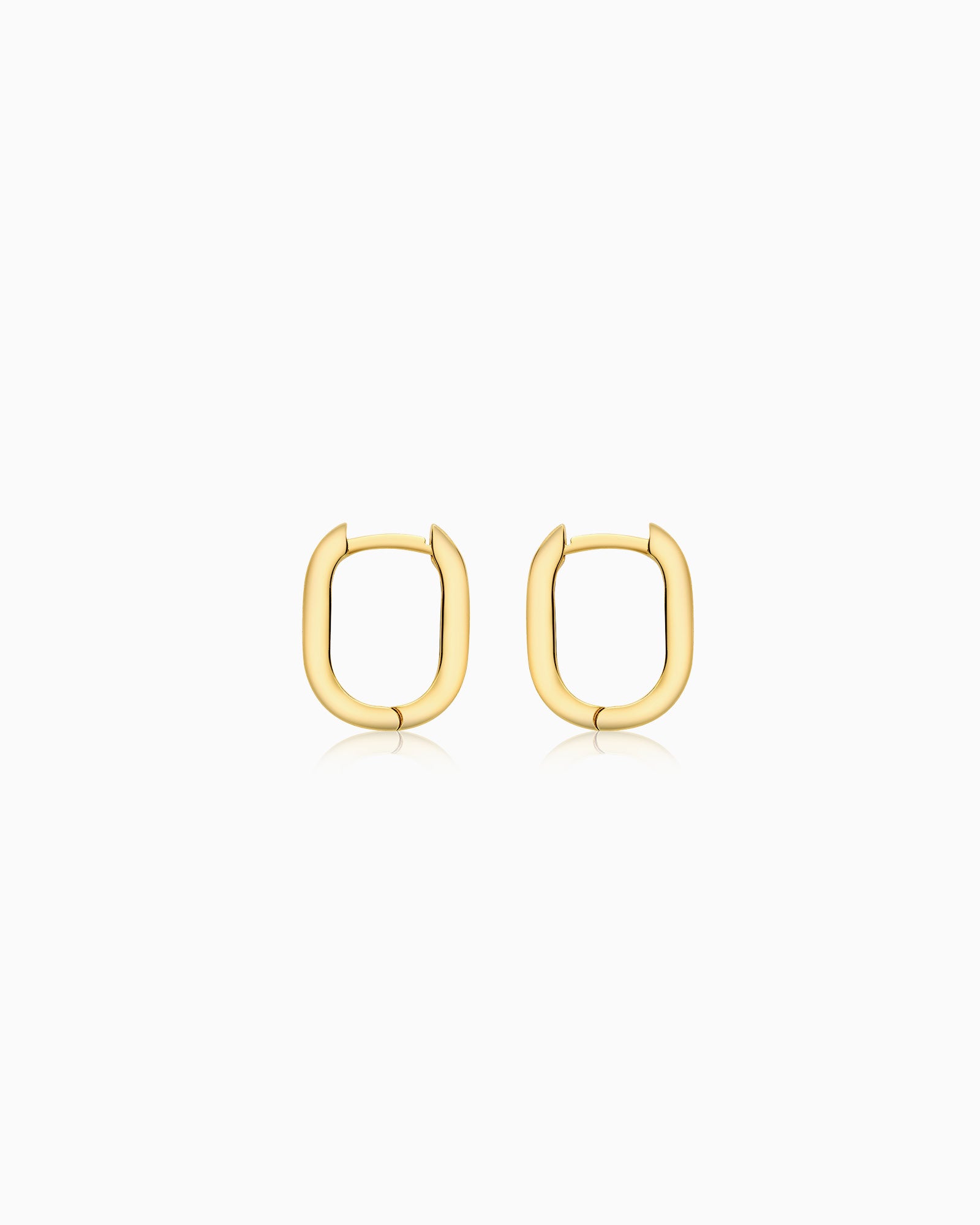 Essentials 9K Gold Small Rectangle Huggie Earrings