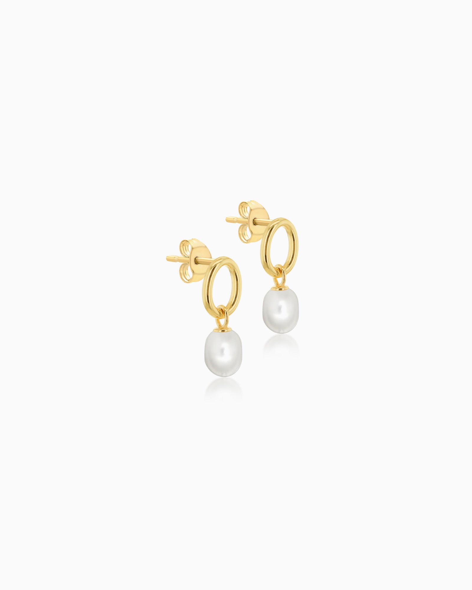 Essentials 9K Gold Freshwater Baroque Pearl Stud Earrings