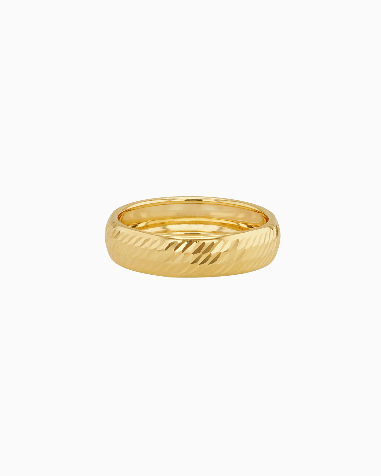 Essentials 9K Gold Diamond-Cut Wide Ring