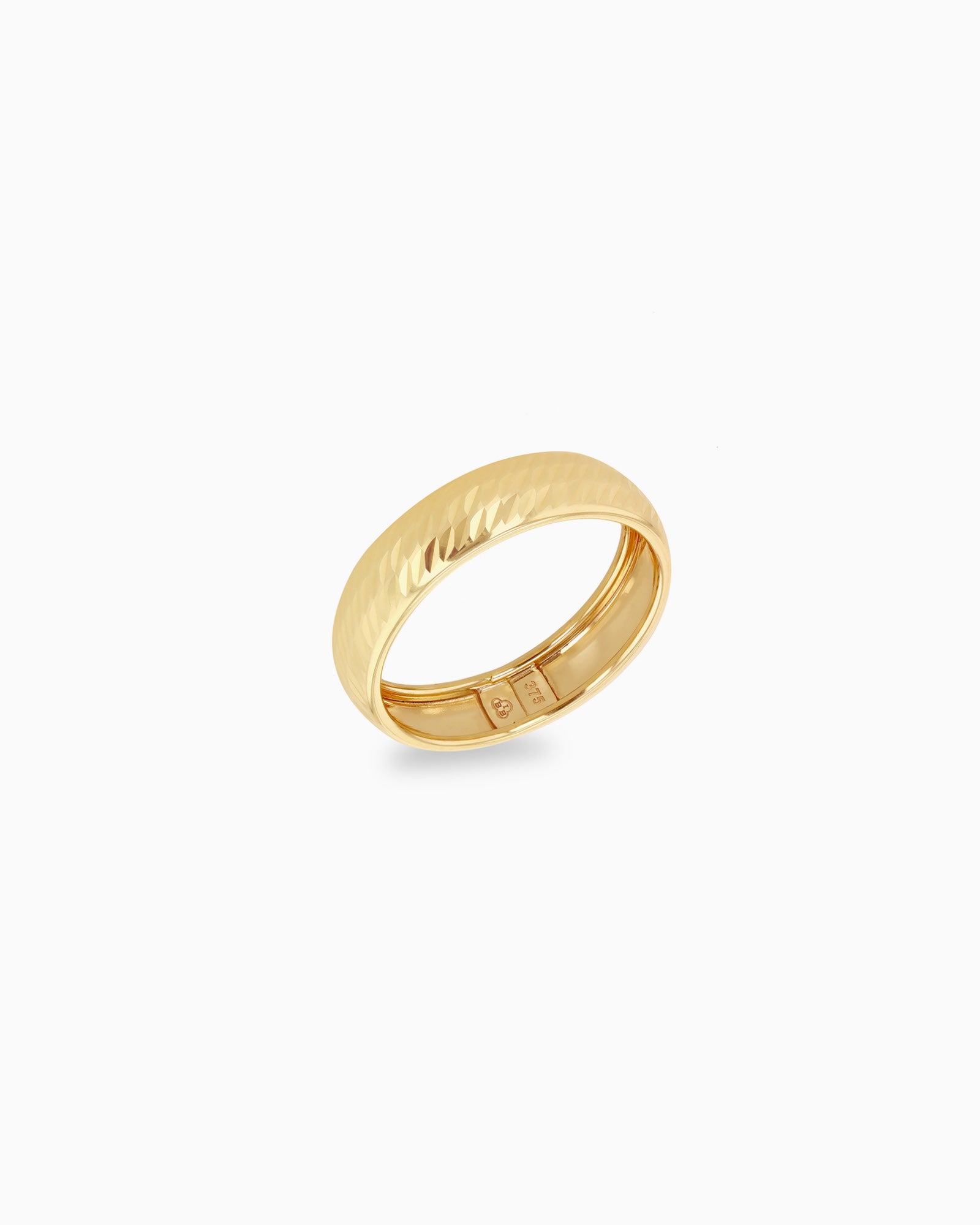 Essentials 9K Gold Diamond-Cut Wide Ring