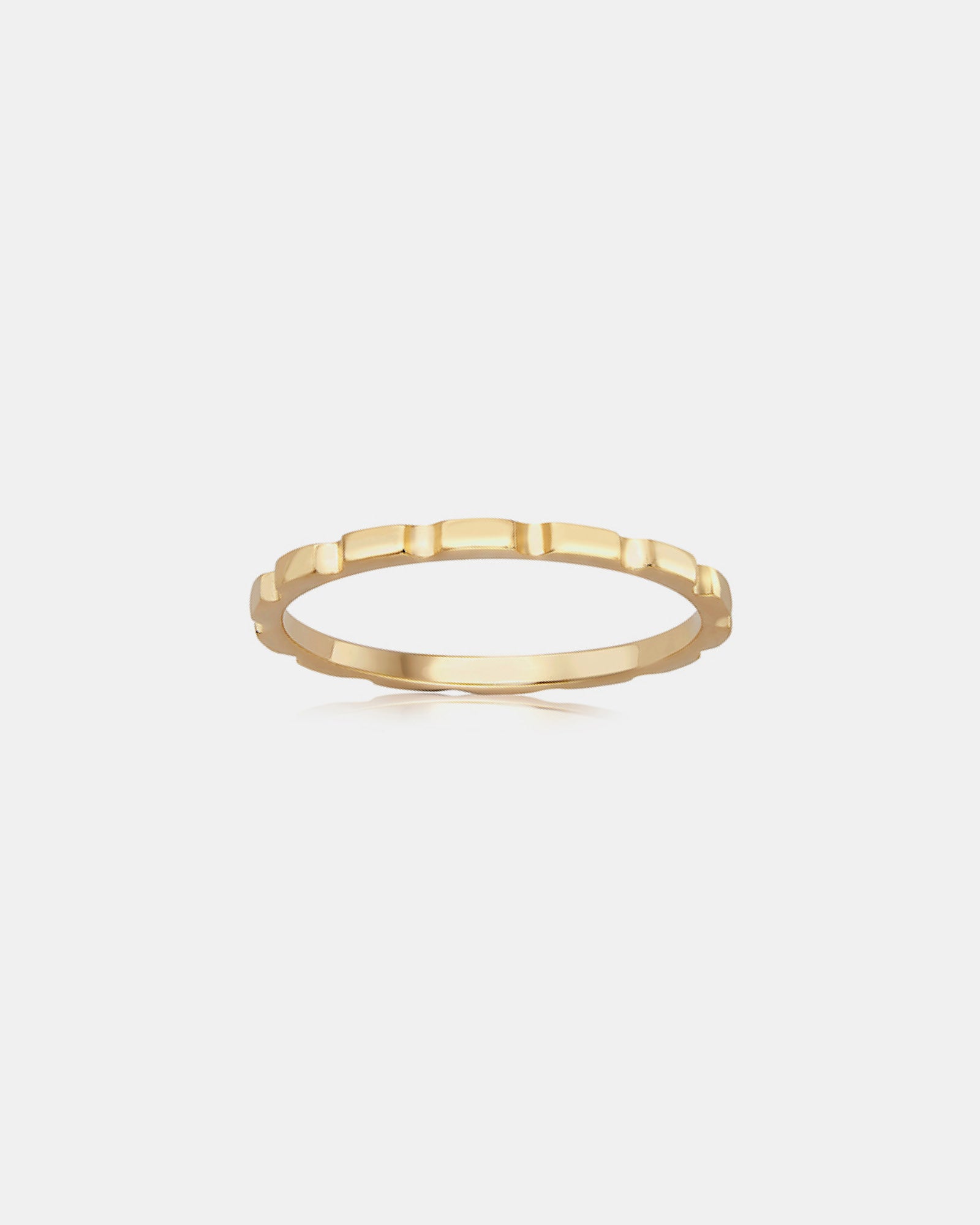 Essentials 9K Gold Cut Stacker Ring | Zoe Olivia Jewellery Australia