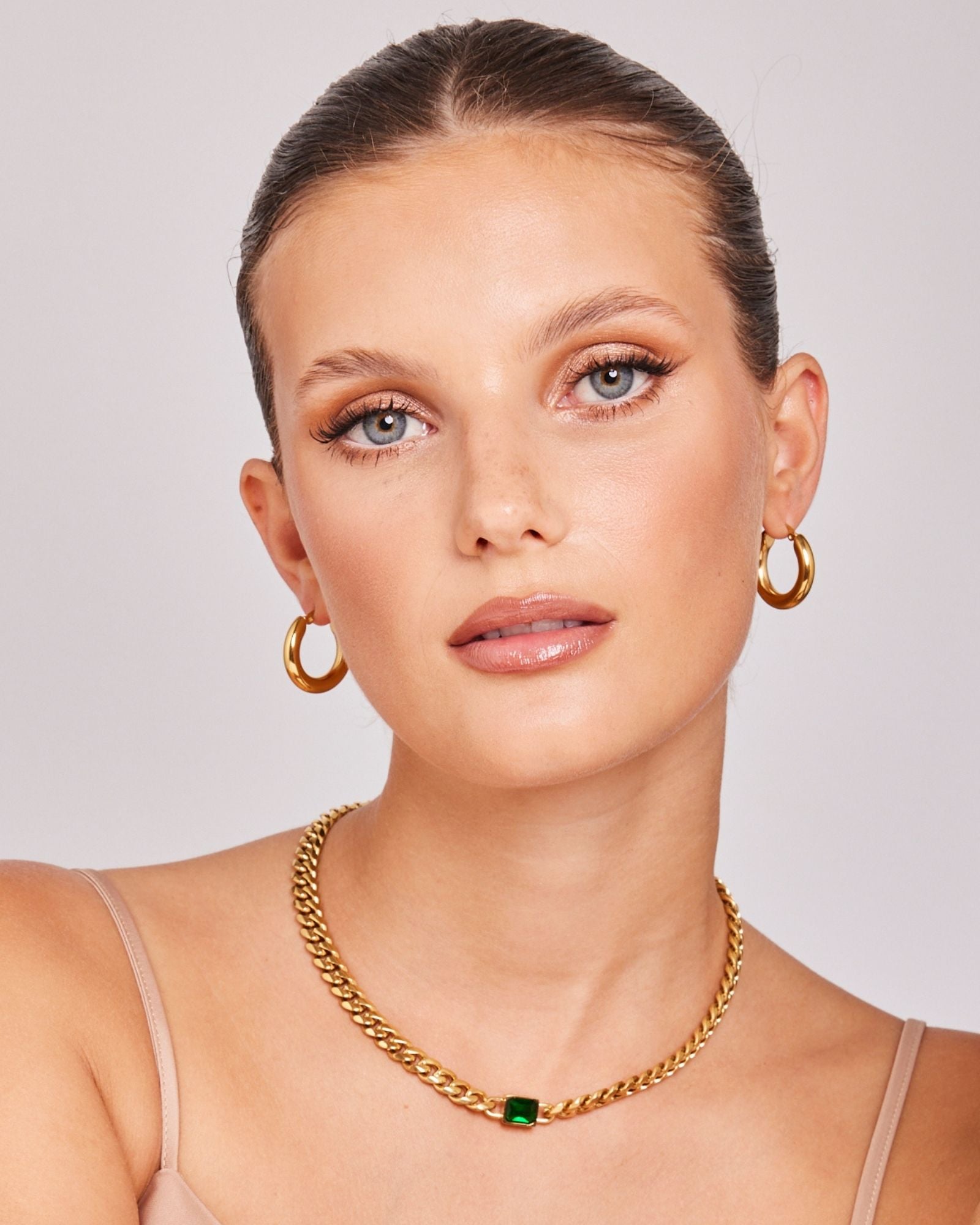 Aurora Cubic Zirconia Curb Link Necklace