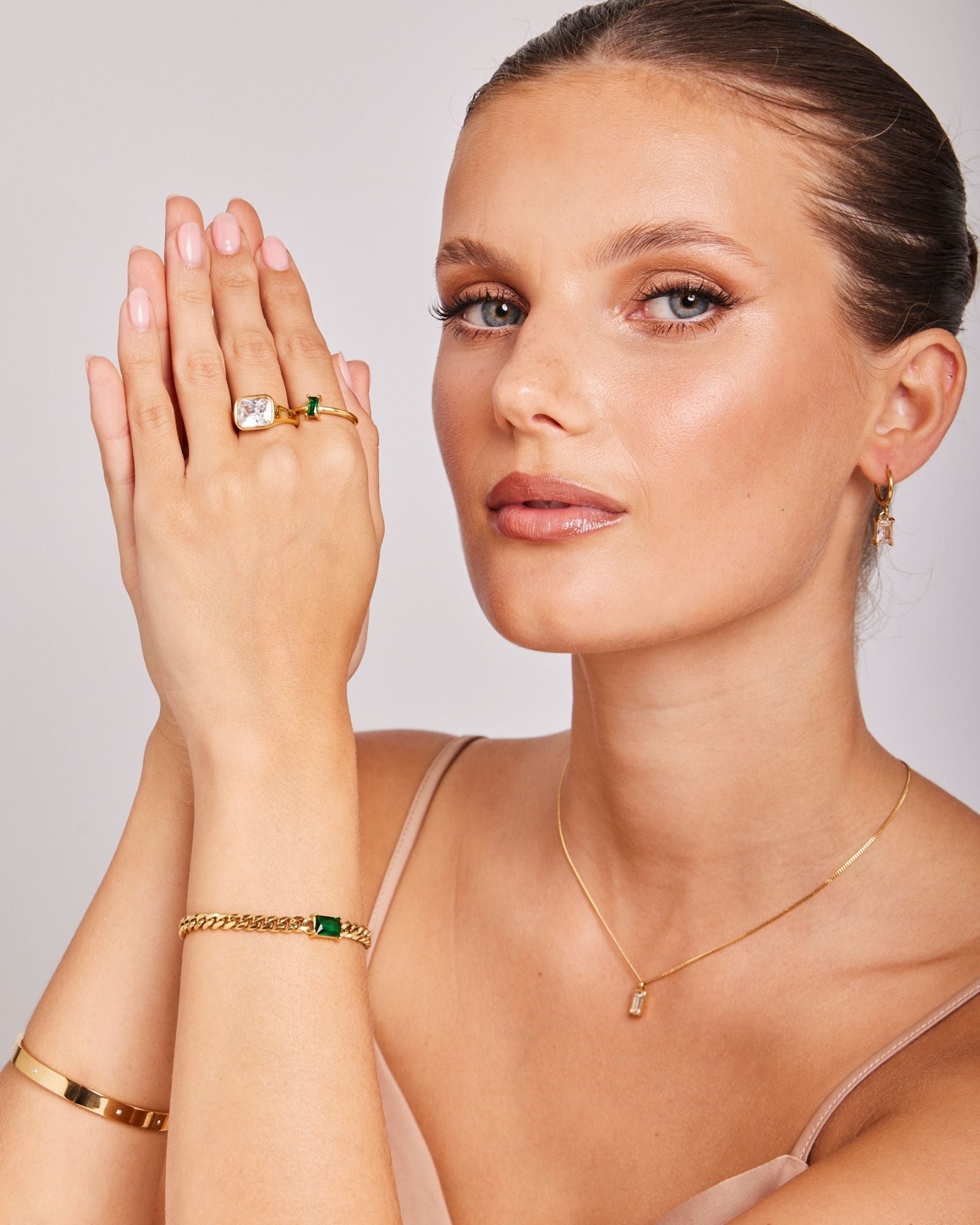 Aurora Earrings & Essentials Bezel Set Pendant Necklace Set