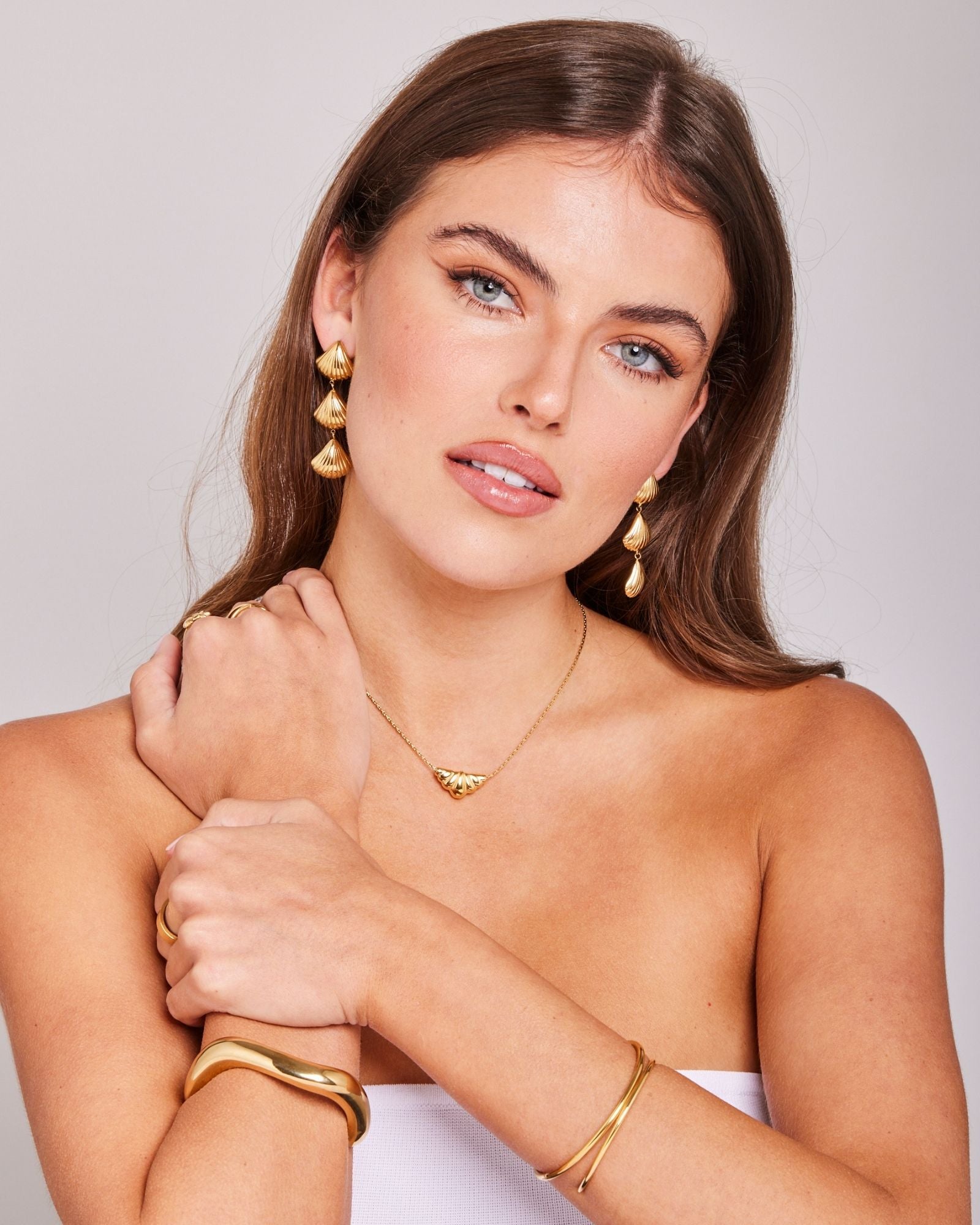 Drift Earrings Necklace and Cuff Set