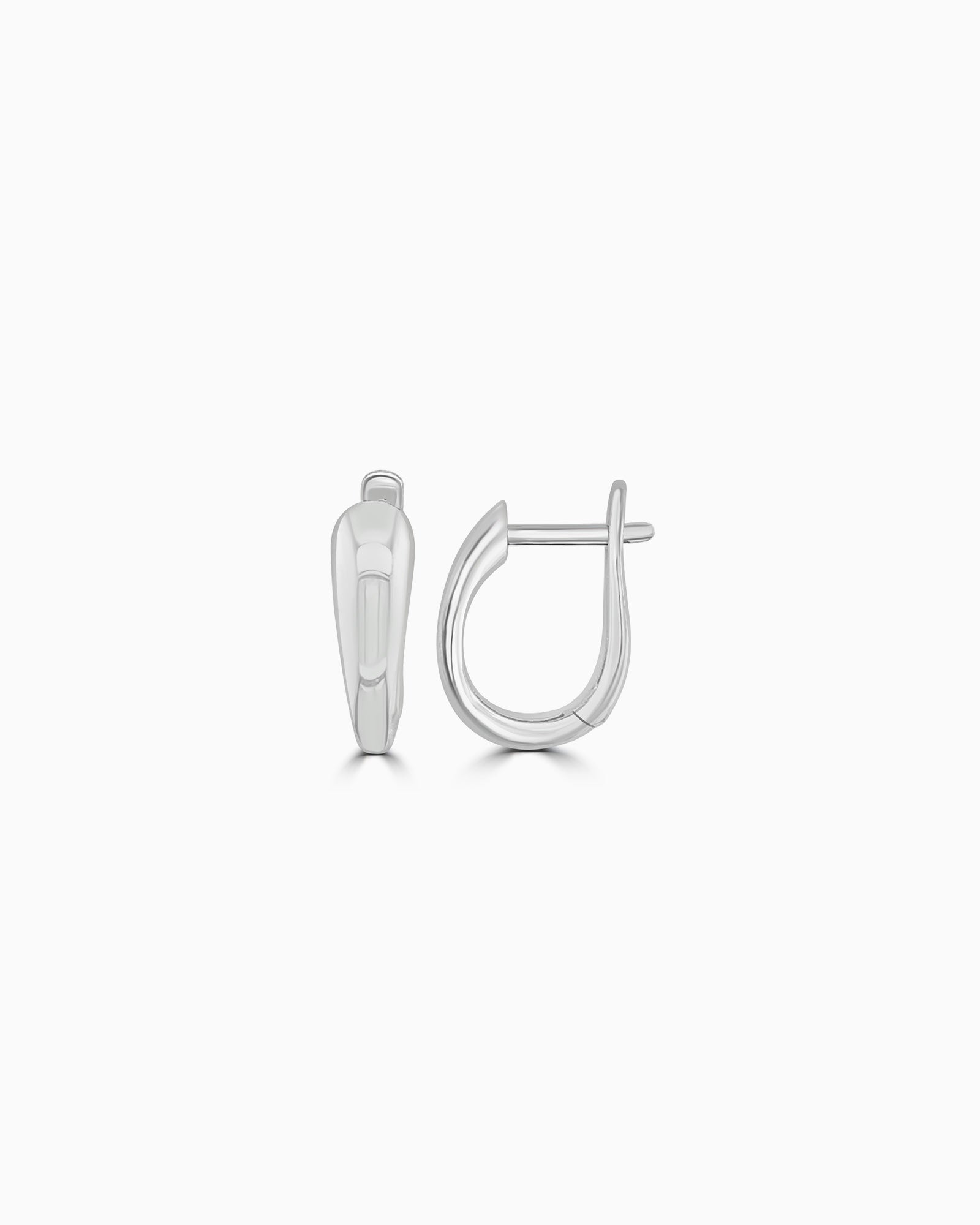 Essentials 9K White Gold Tapered Hoops