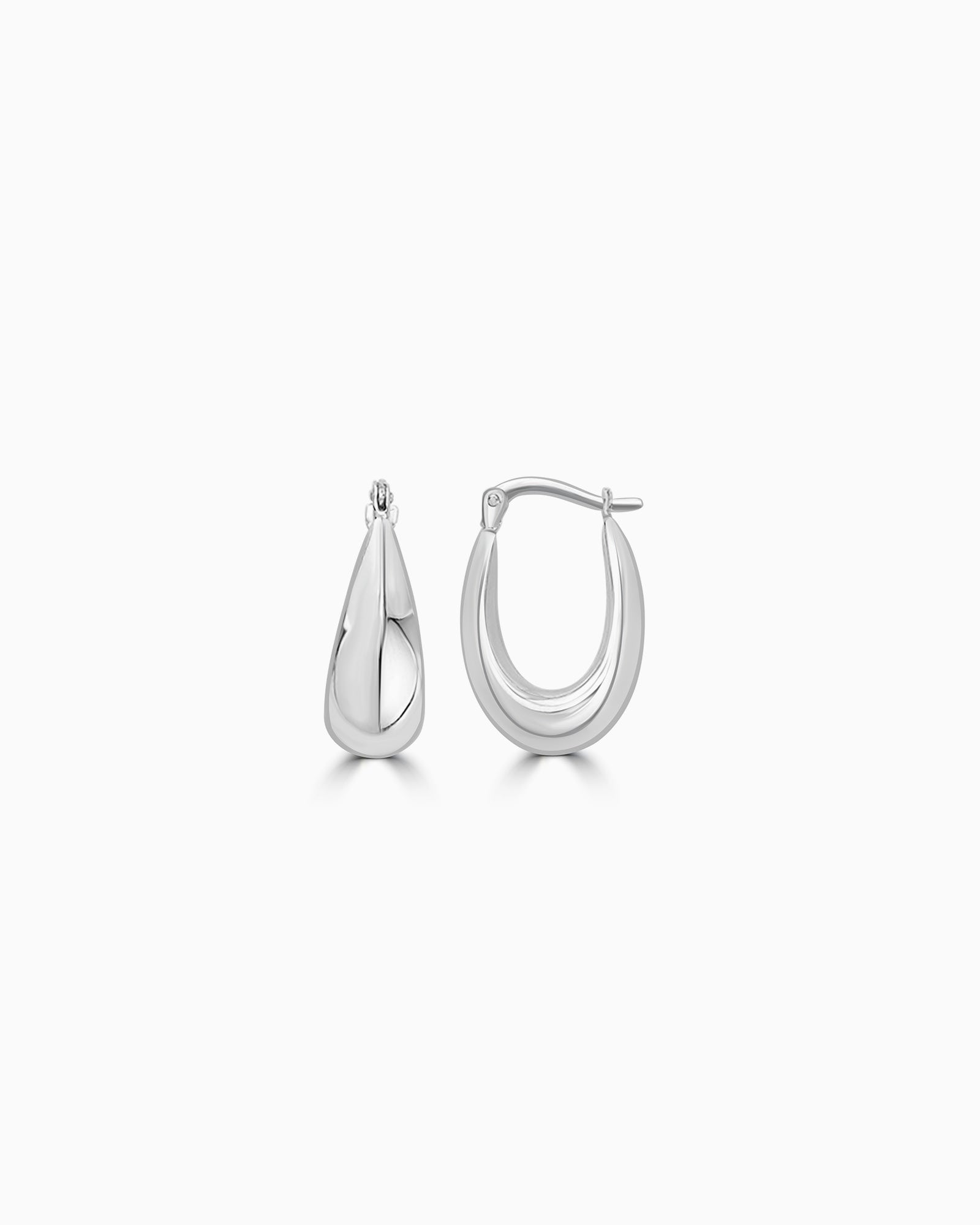 Essentials 9K White Gold Liquid Hoops