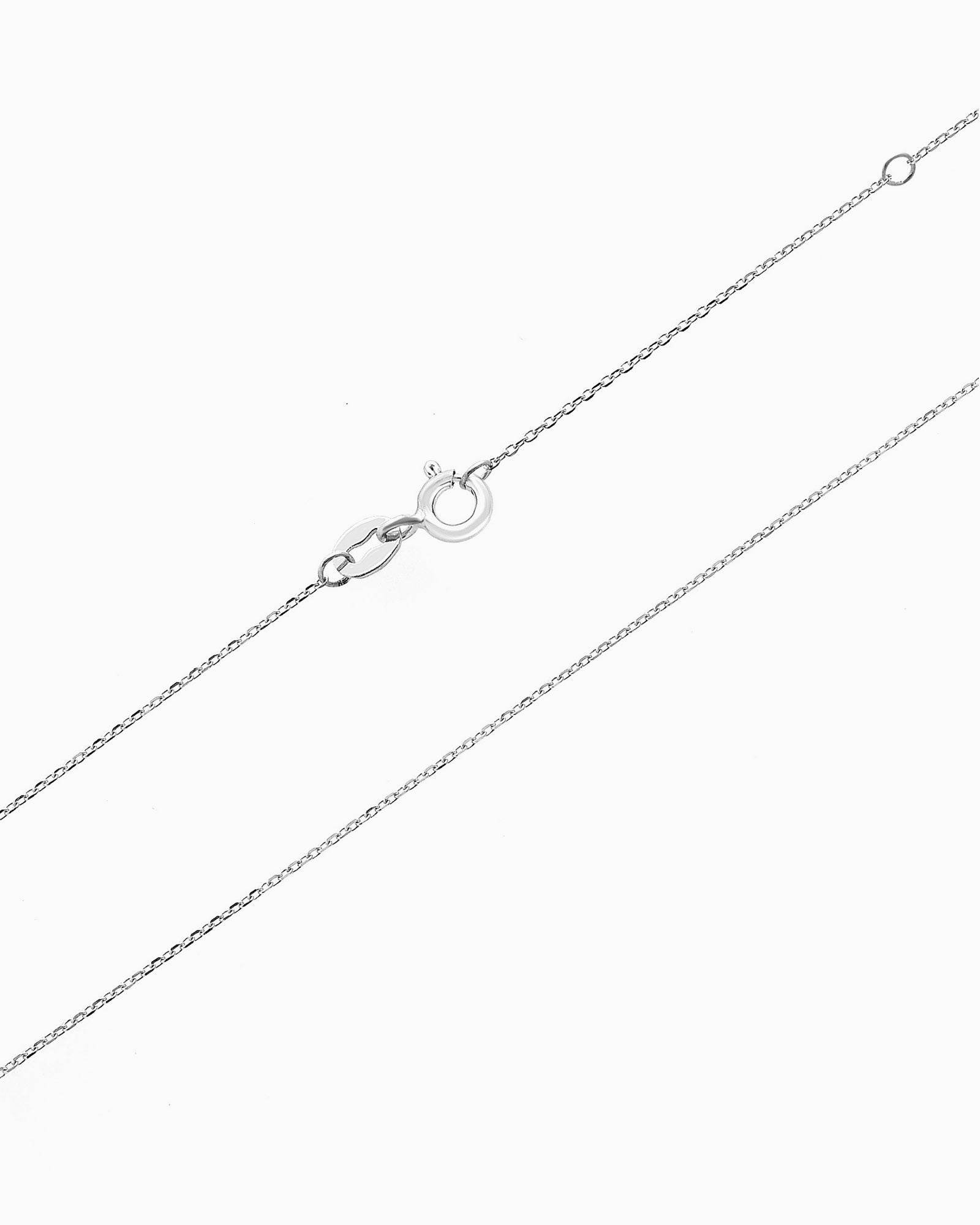 Signature 9K White Gold Fine Cable Chain Necklace