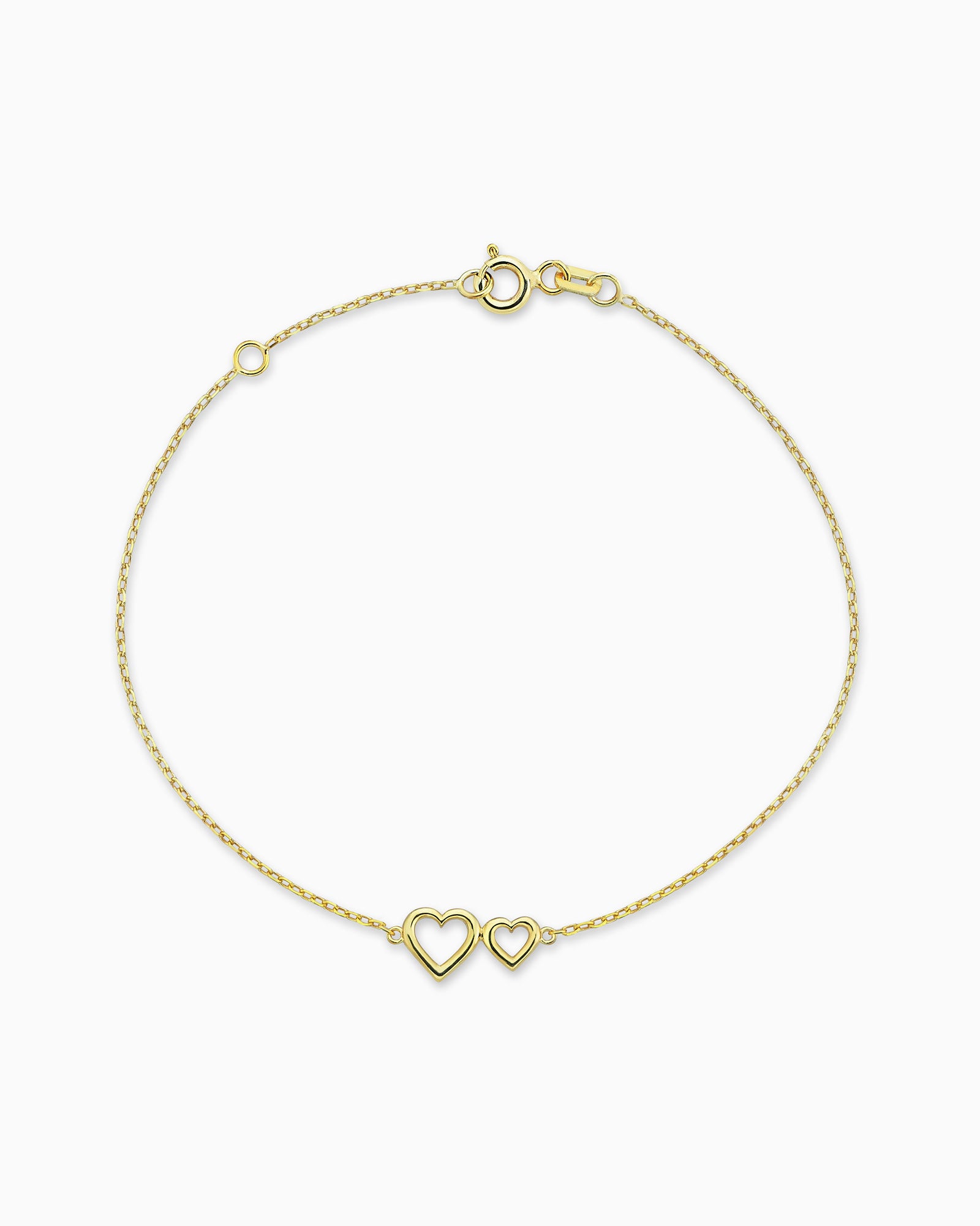 Alina 9K Gold Petite Hearts Bracelet