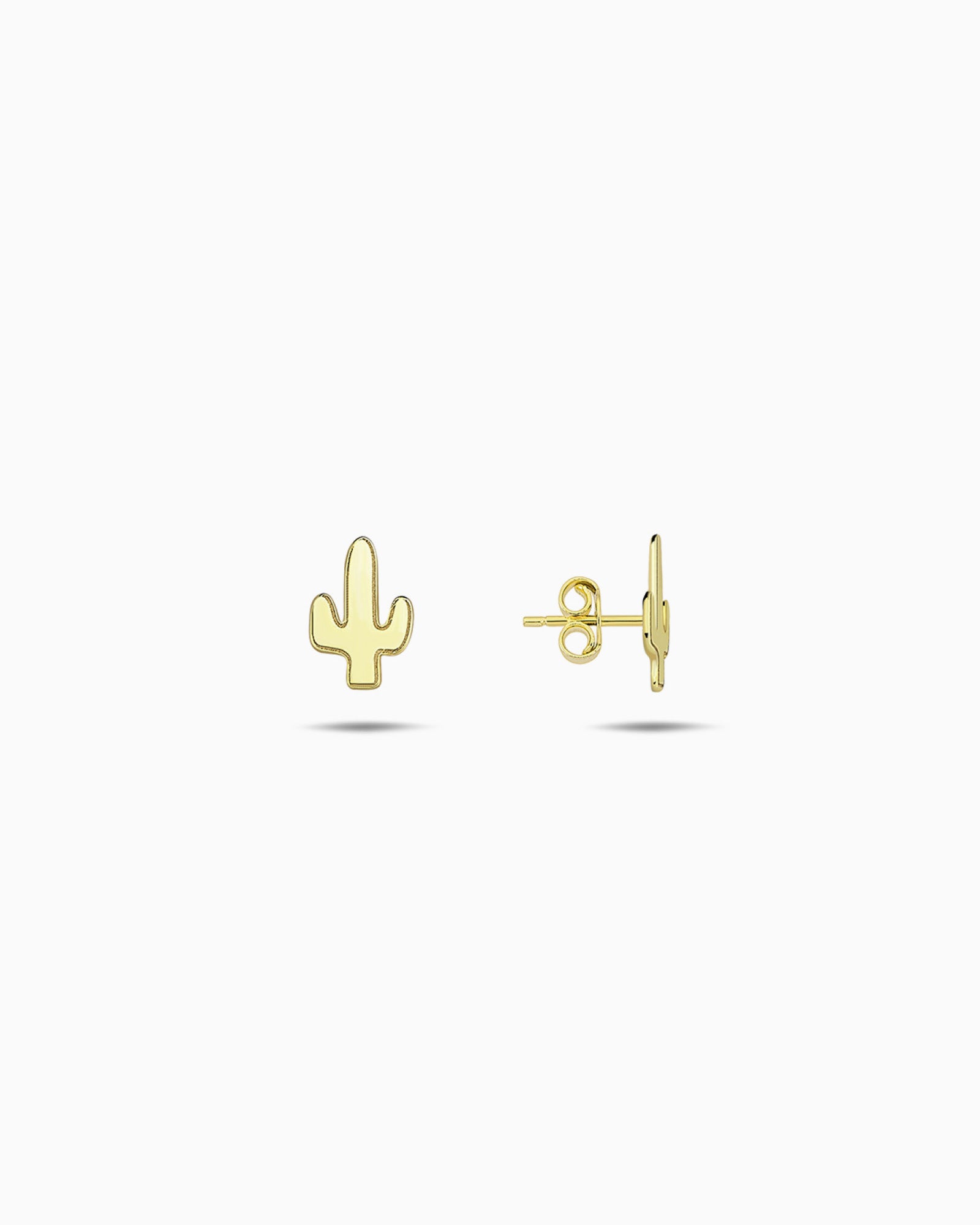 Alina 9K Gold Cactus Stud Earrings