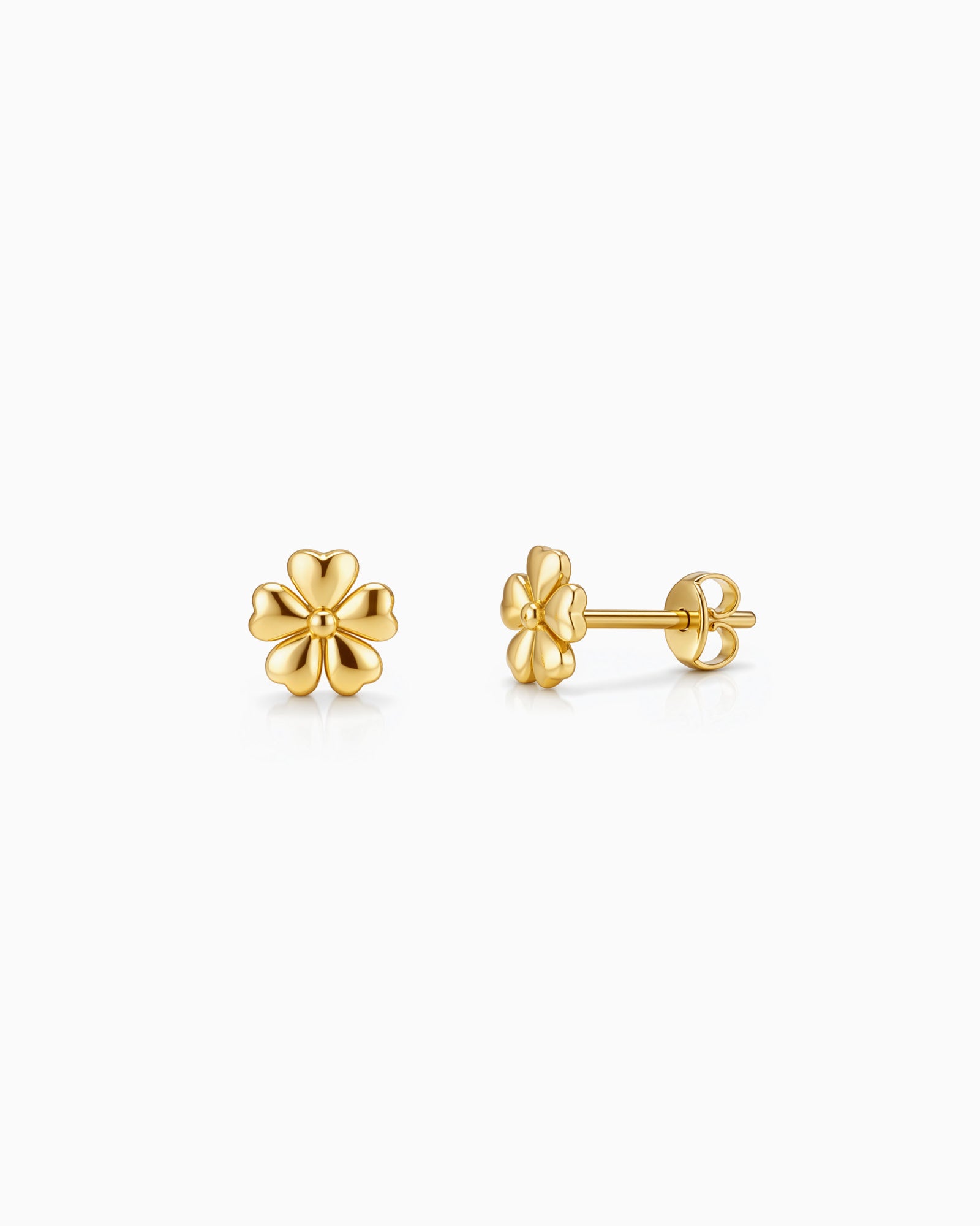 Alina 9K Gold Flower Stud Earrings