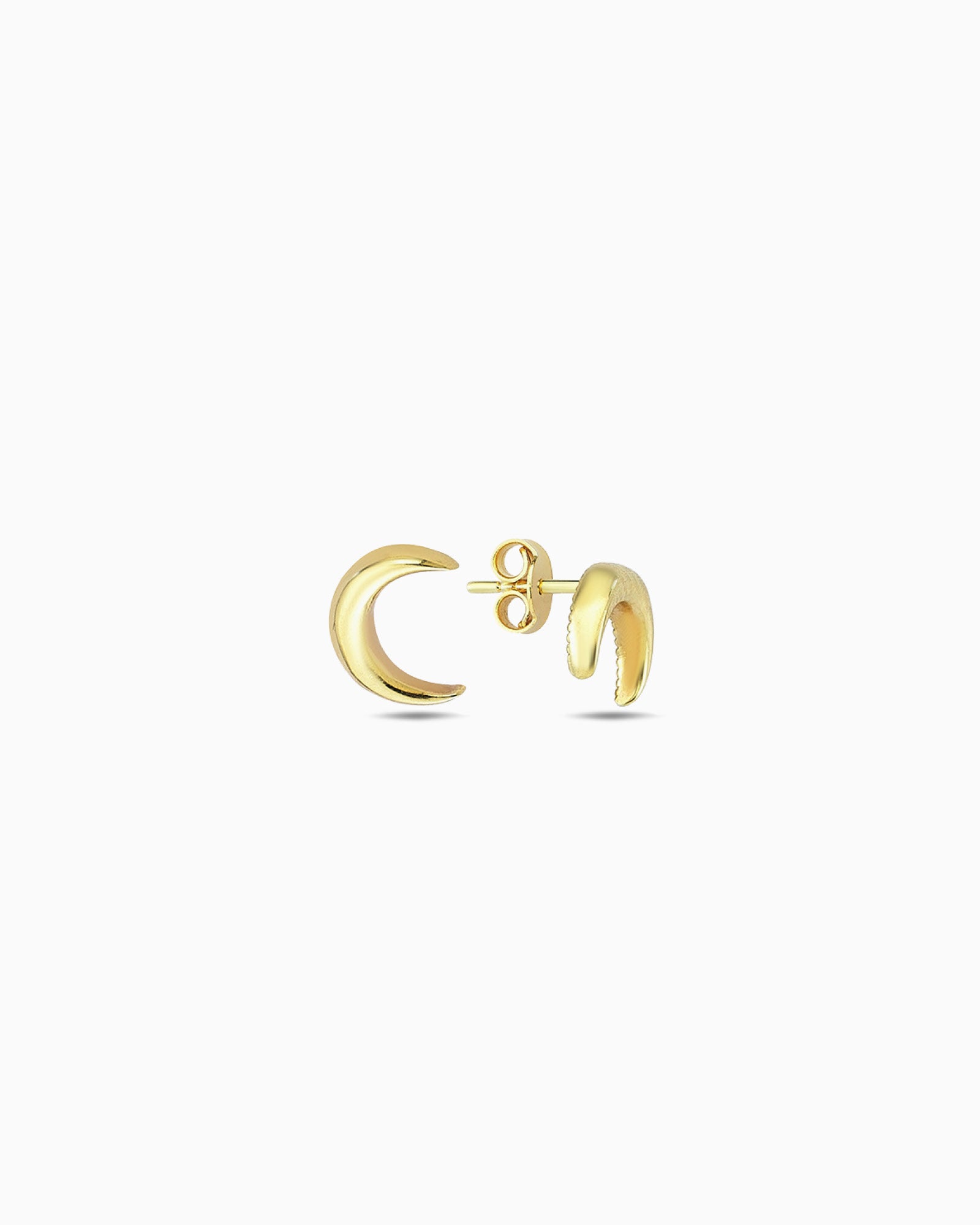 Alina 9K Gold Crescent Moon Stud Earrings