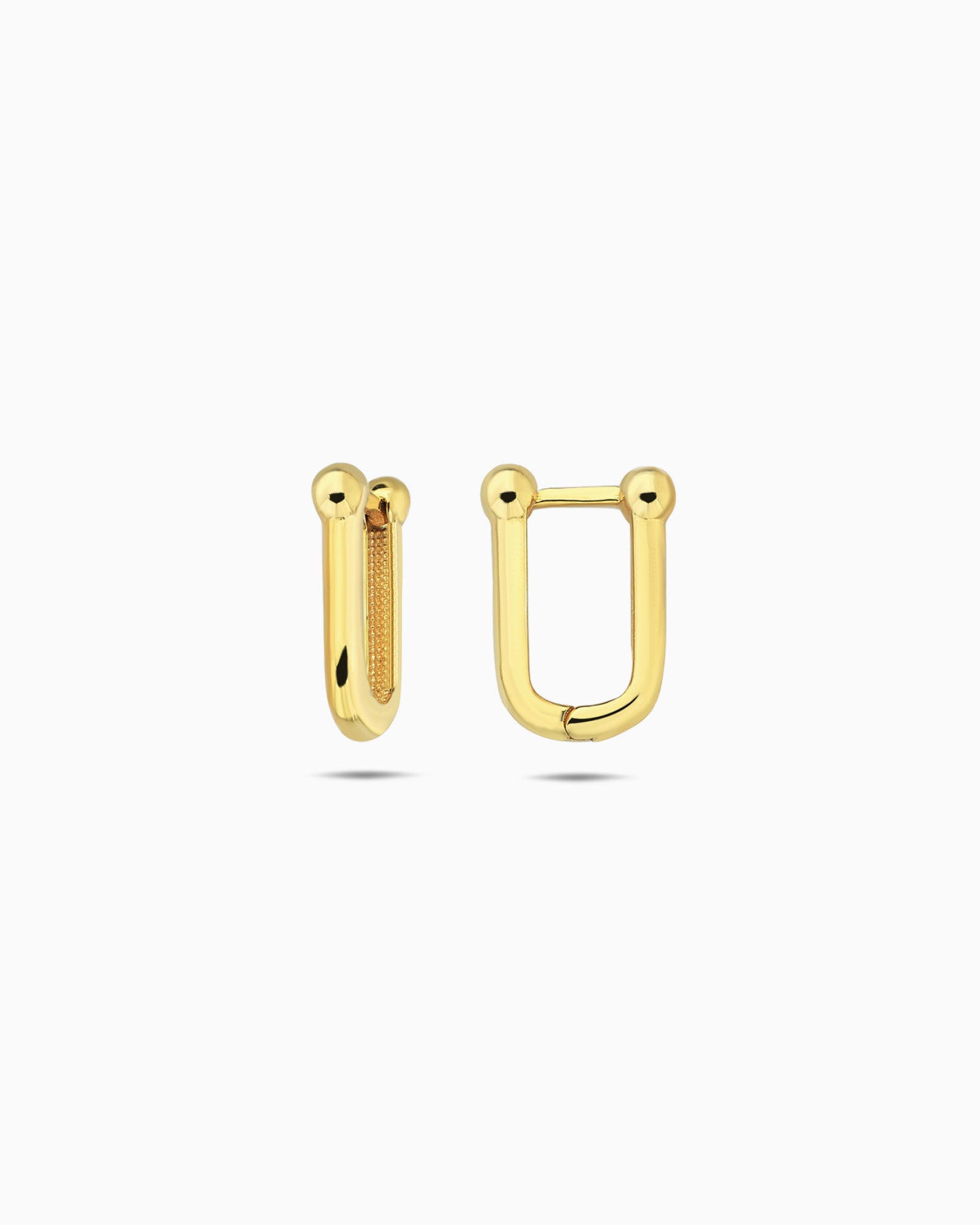 Linea 9K Gold Industrial Huggie Earrings