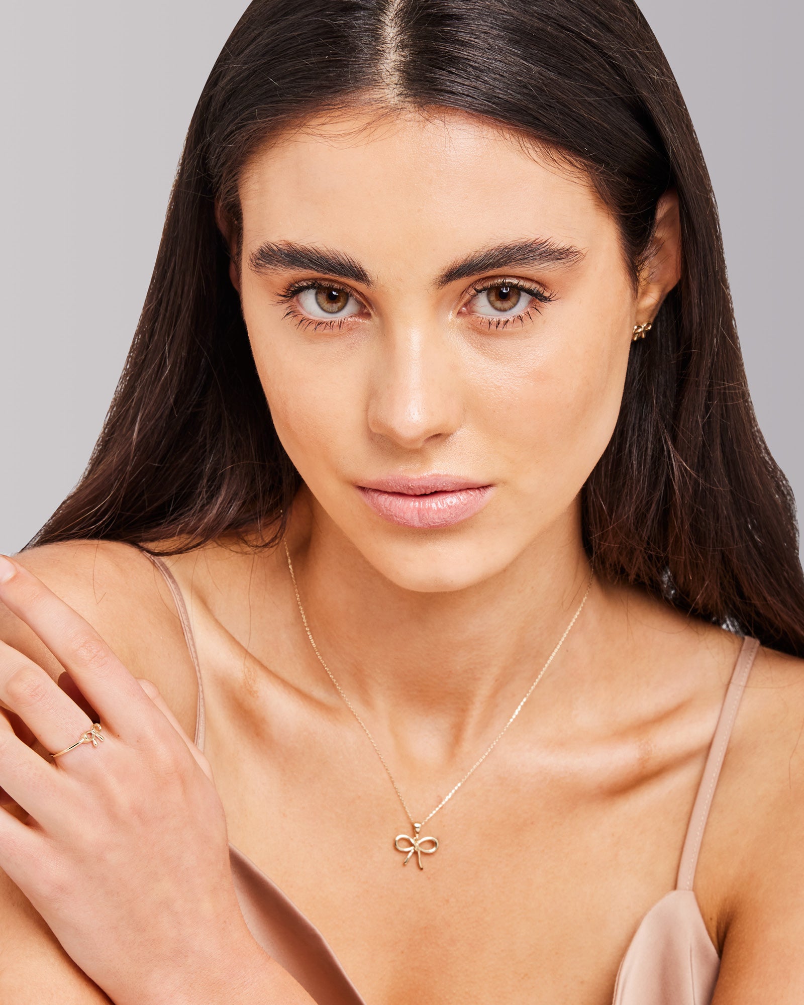 Linea 9K Gold Petite Bow Necklace