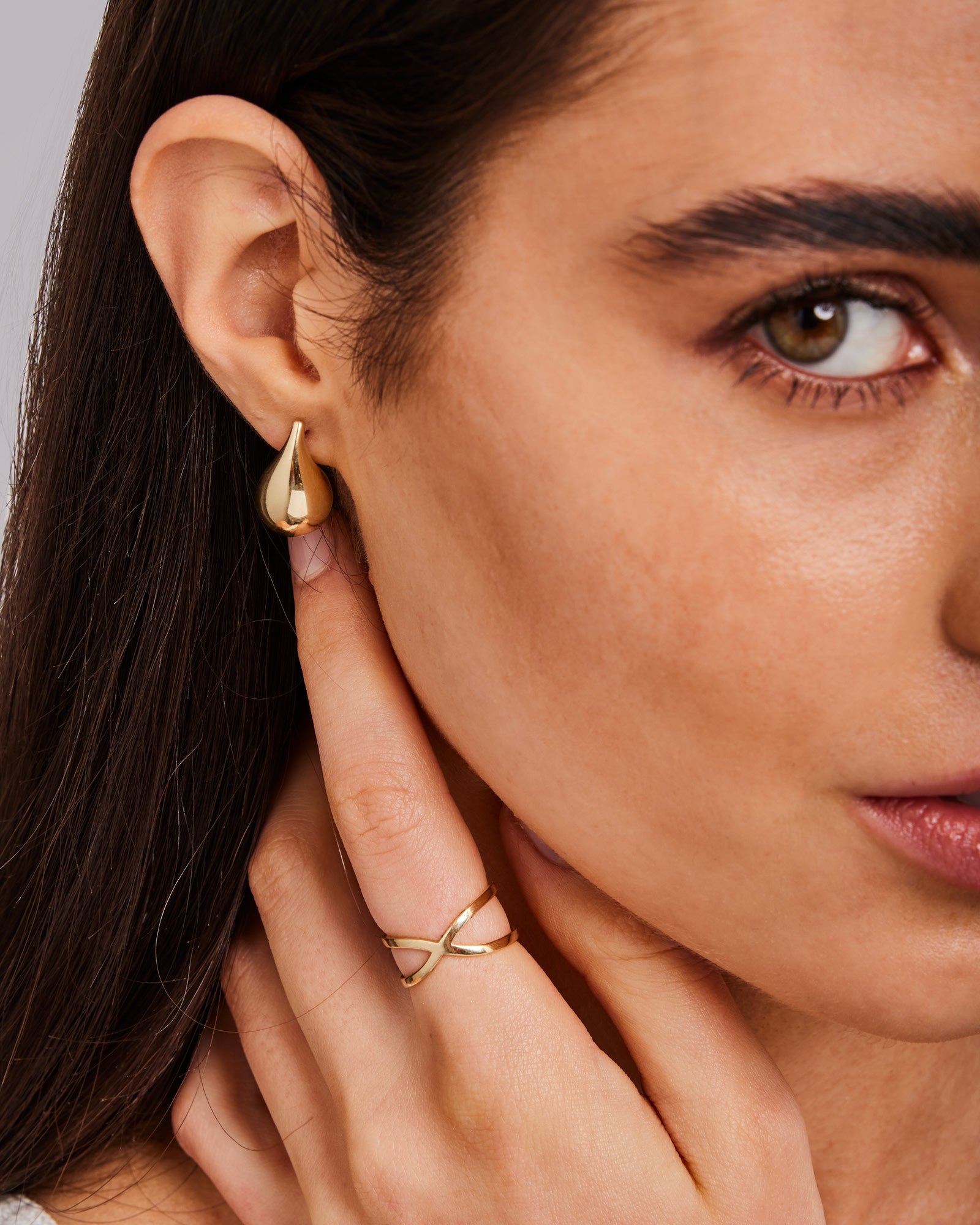 Linea 9K Gold Cross Over Ring
