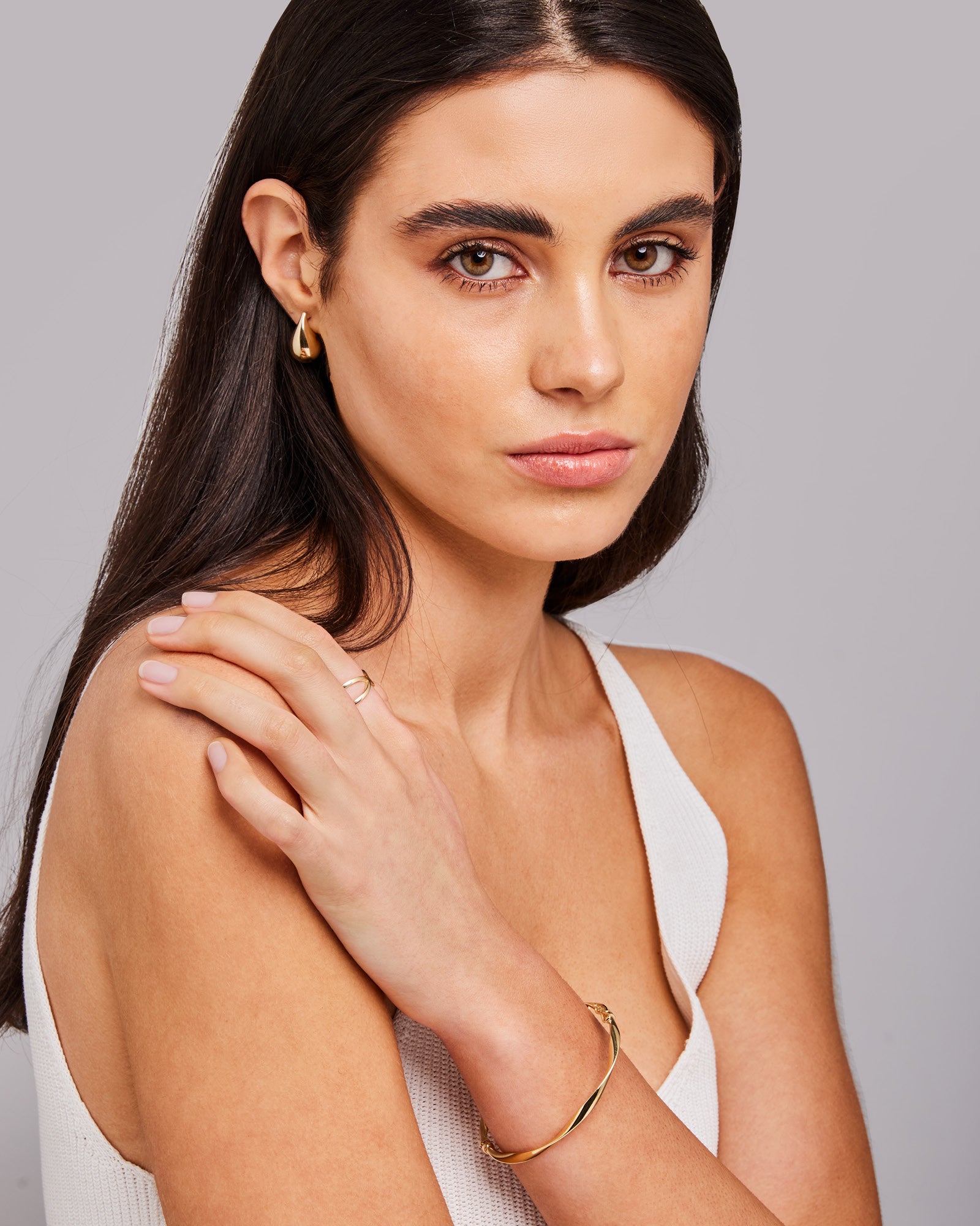 Alina 9K Gold Tear Drop Stud Earrings