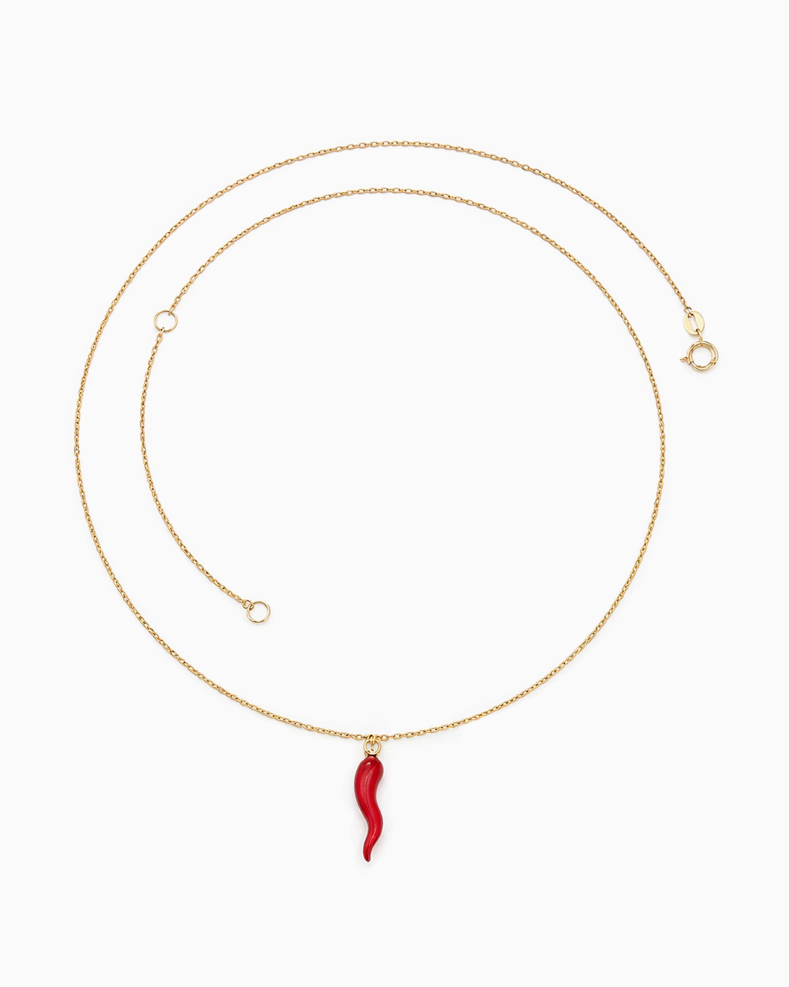 Memento 9K Gold Red Horn Necklace