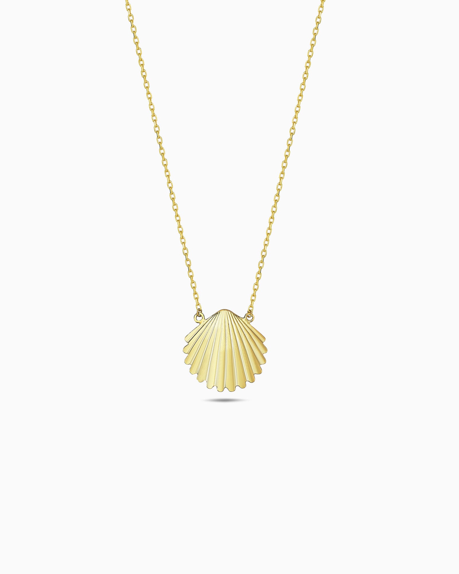 Oceane 9K Gold Clam Shell Necklace