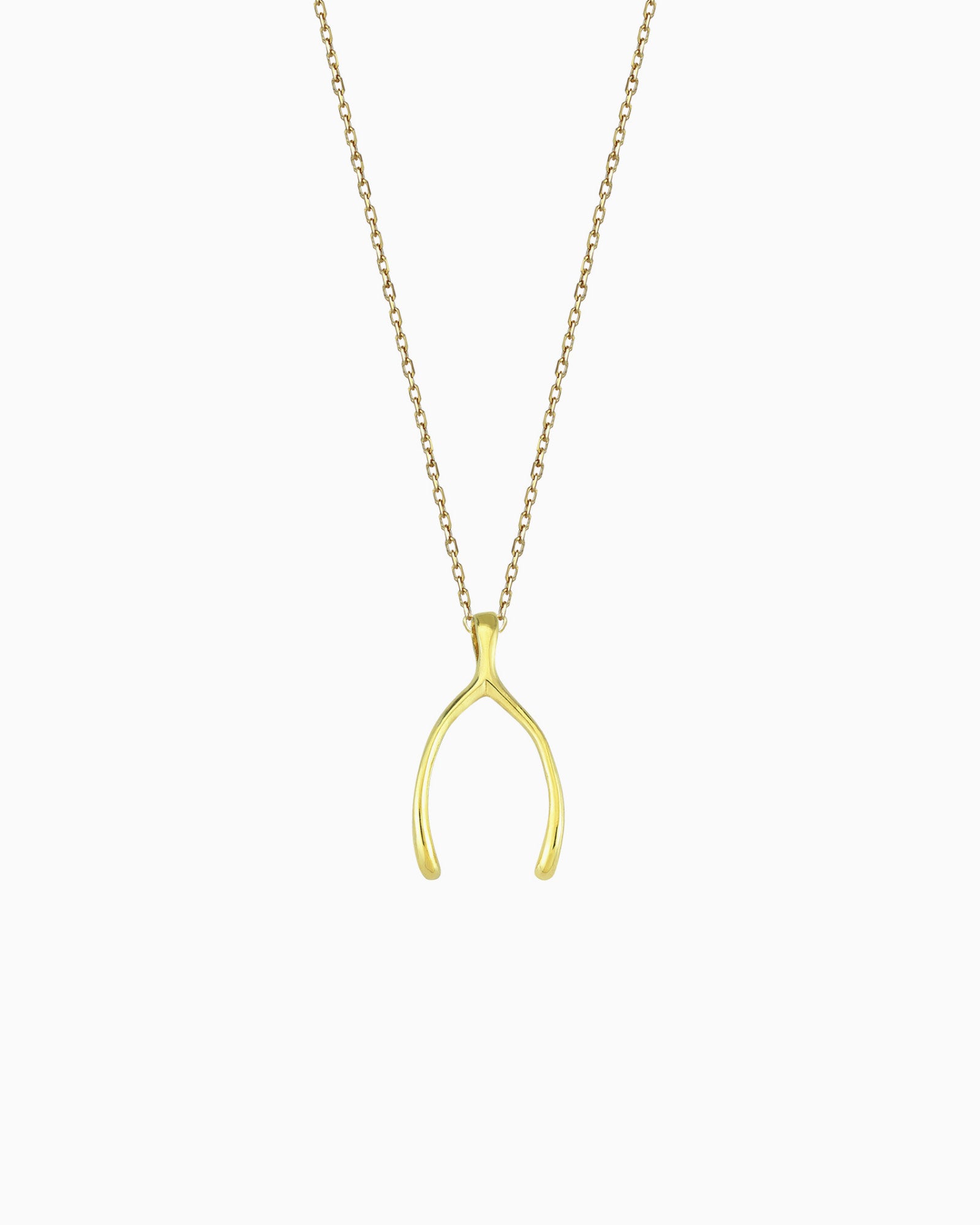 Linea 9K Gold Lucky Wishbone Necklace