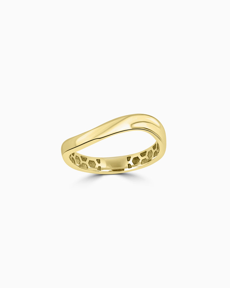 Essentials 9K Gold Curved Ring | Zoe Olivia Jewellery Australia