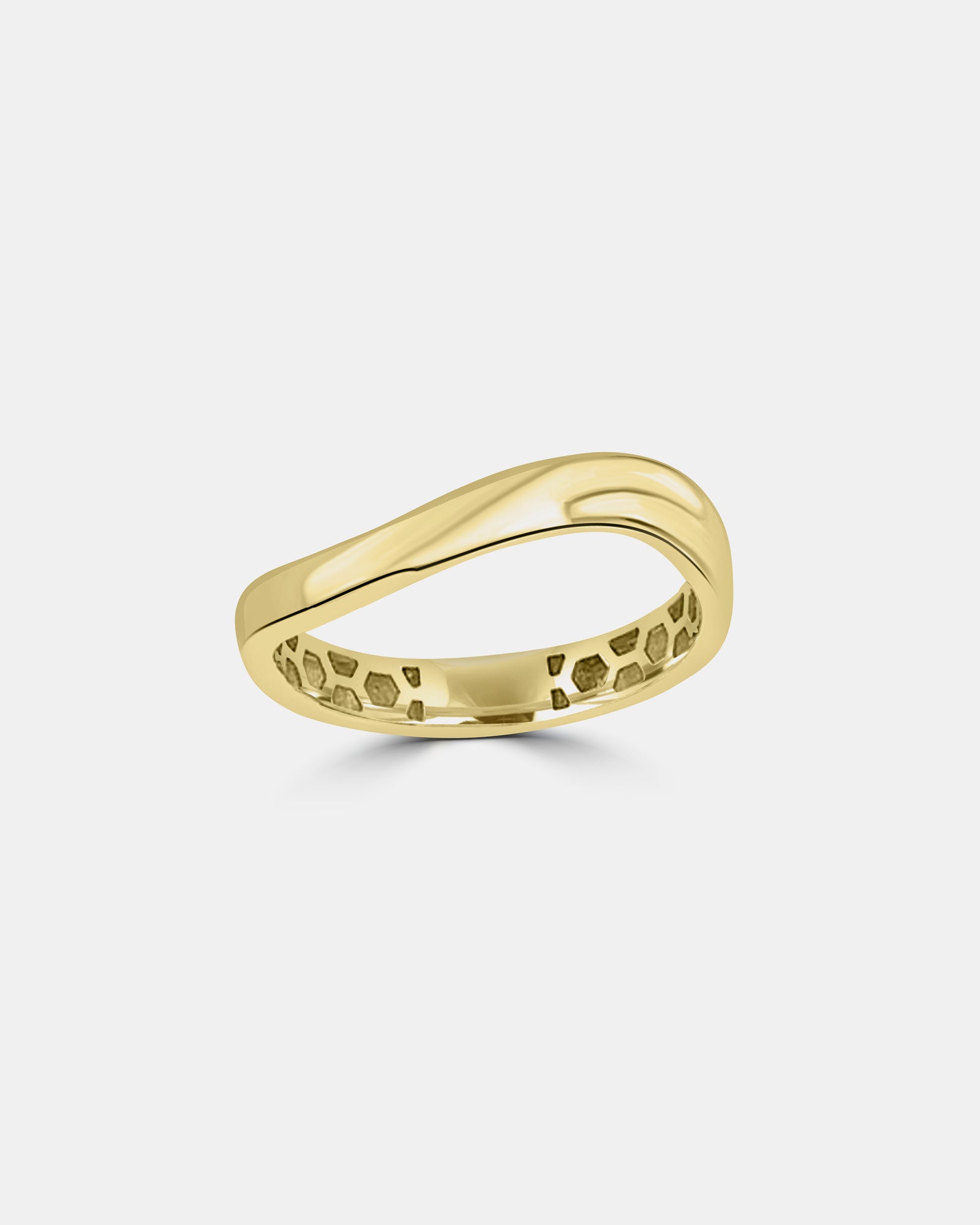 Essentials 9K Gold Curved Ring | Zoe Olivia Jewellery Australia
