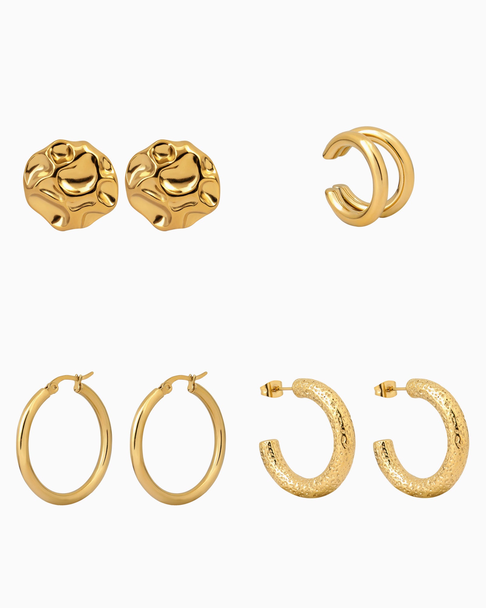 Molten Gold Earring Set