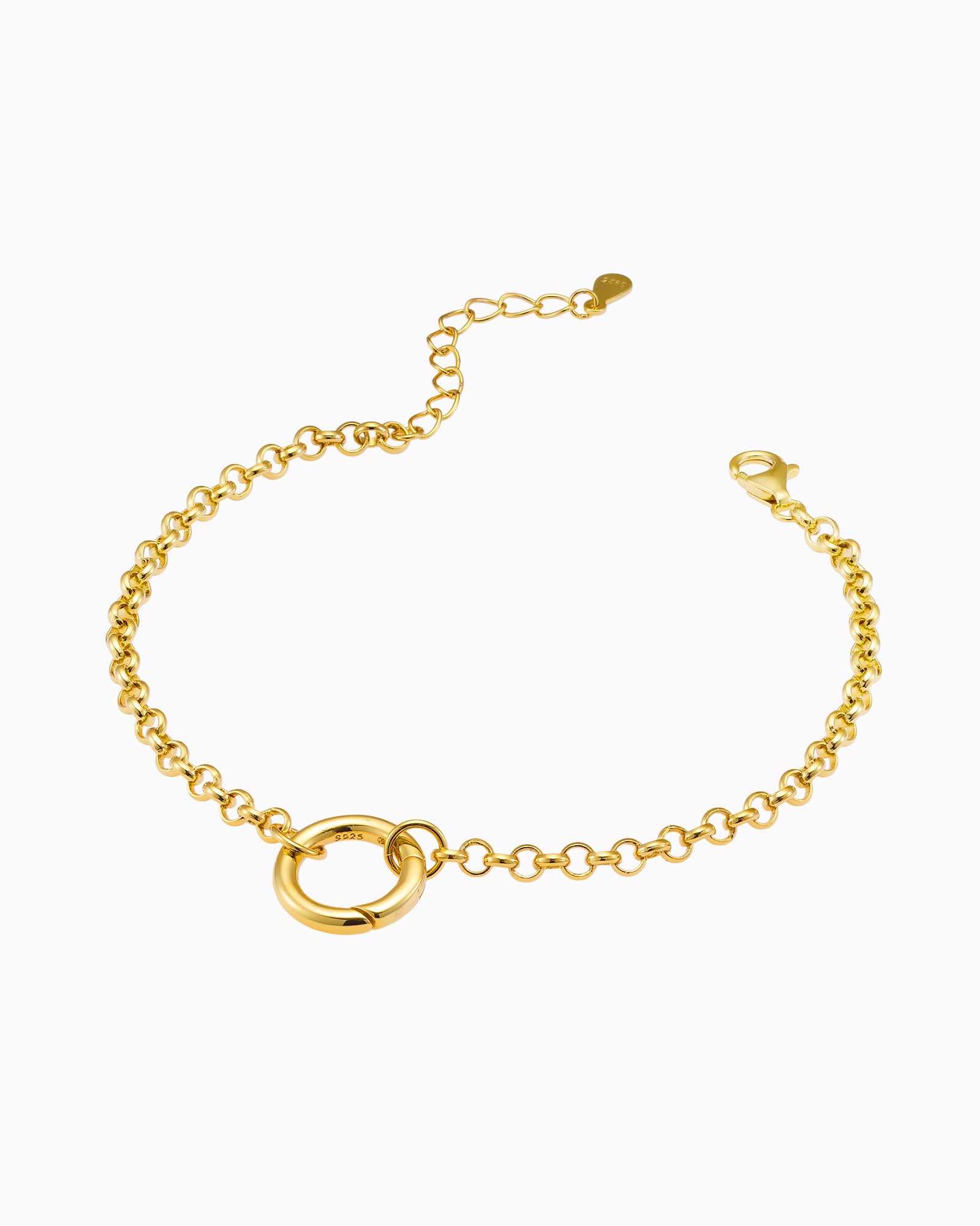 Charmed 14k Gold Vermeil 'O' Ring Charm Bracelet