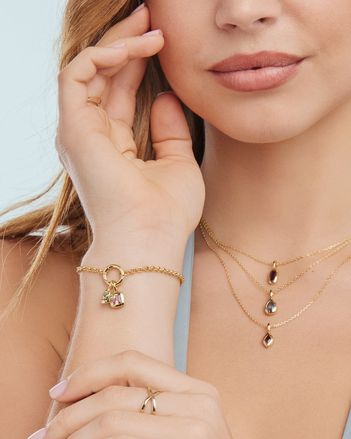 Charmed 14k Gold Vermeil 'O' Ring Charm Bracelet