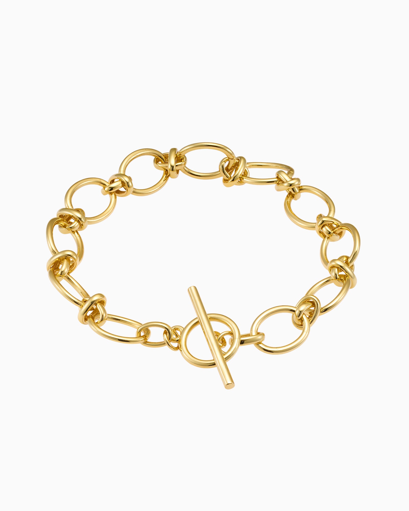 Lustre 14k Gold Vermeil Linked T-Bar Bracelet 19cm