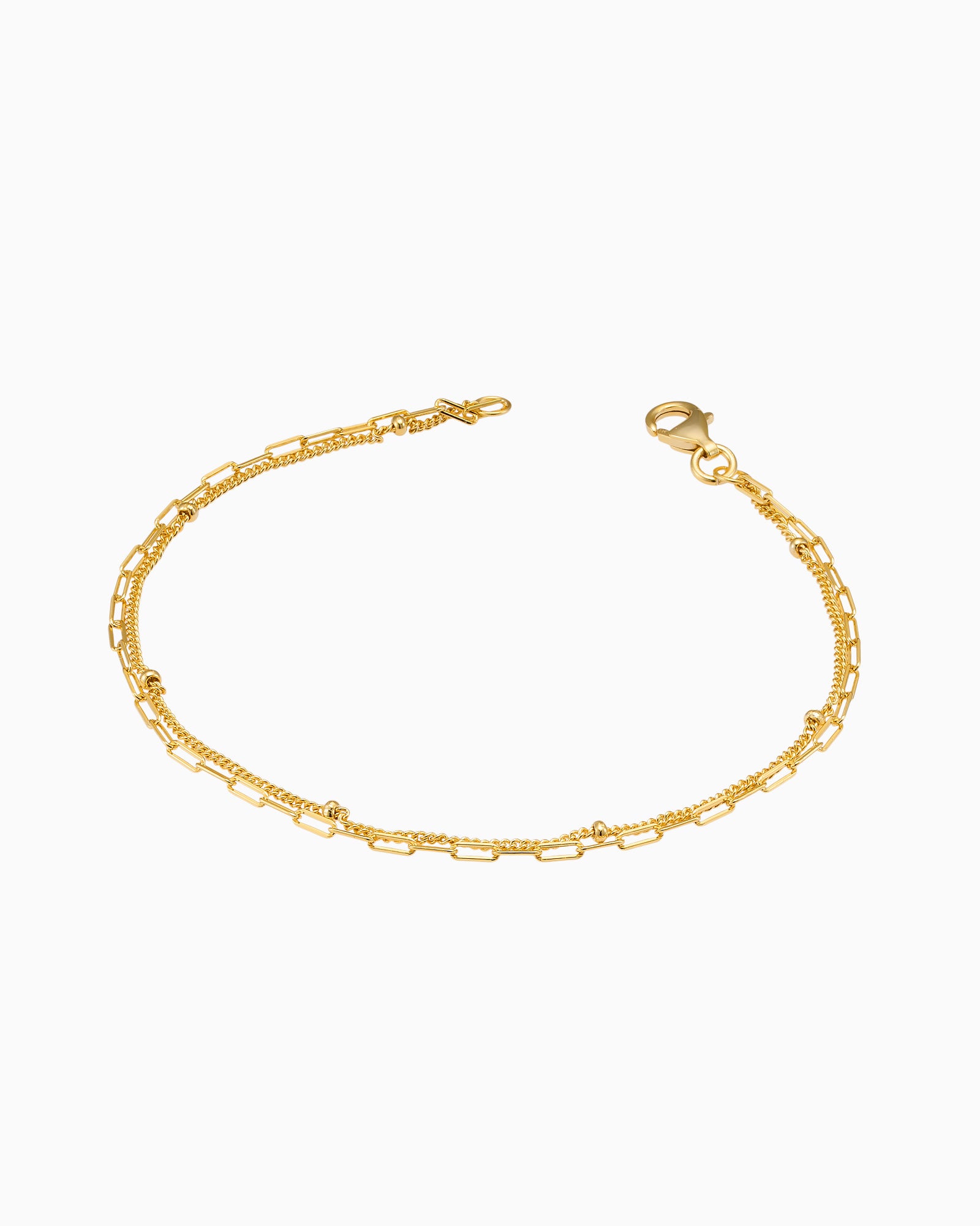 Icon 14k Gold Vermeil Double Chain Bracelet 18.5cm