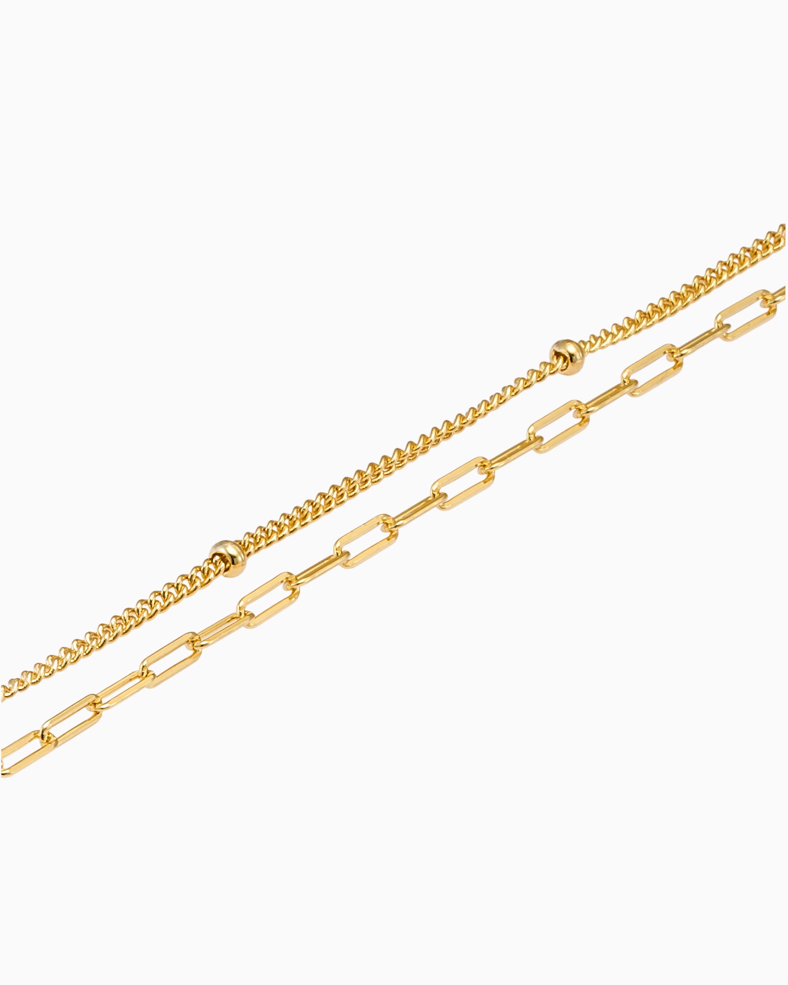Icon 14k Gold Vermeil Double Chain Bracelet 18.5cm