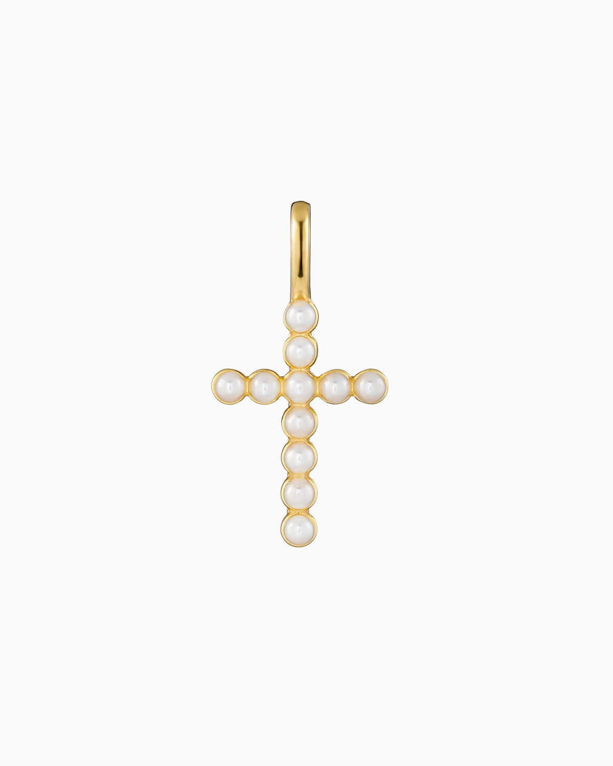 Charmed 14k Gold Vermeil Shell Pearl Cross Charm